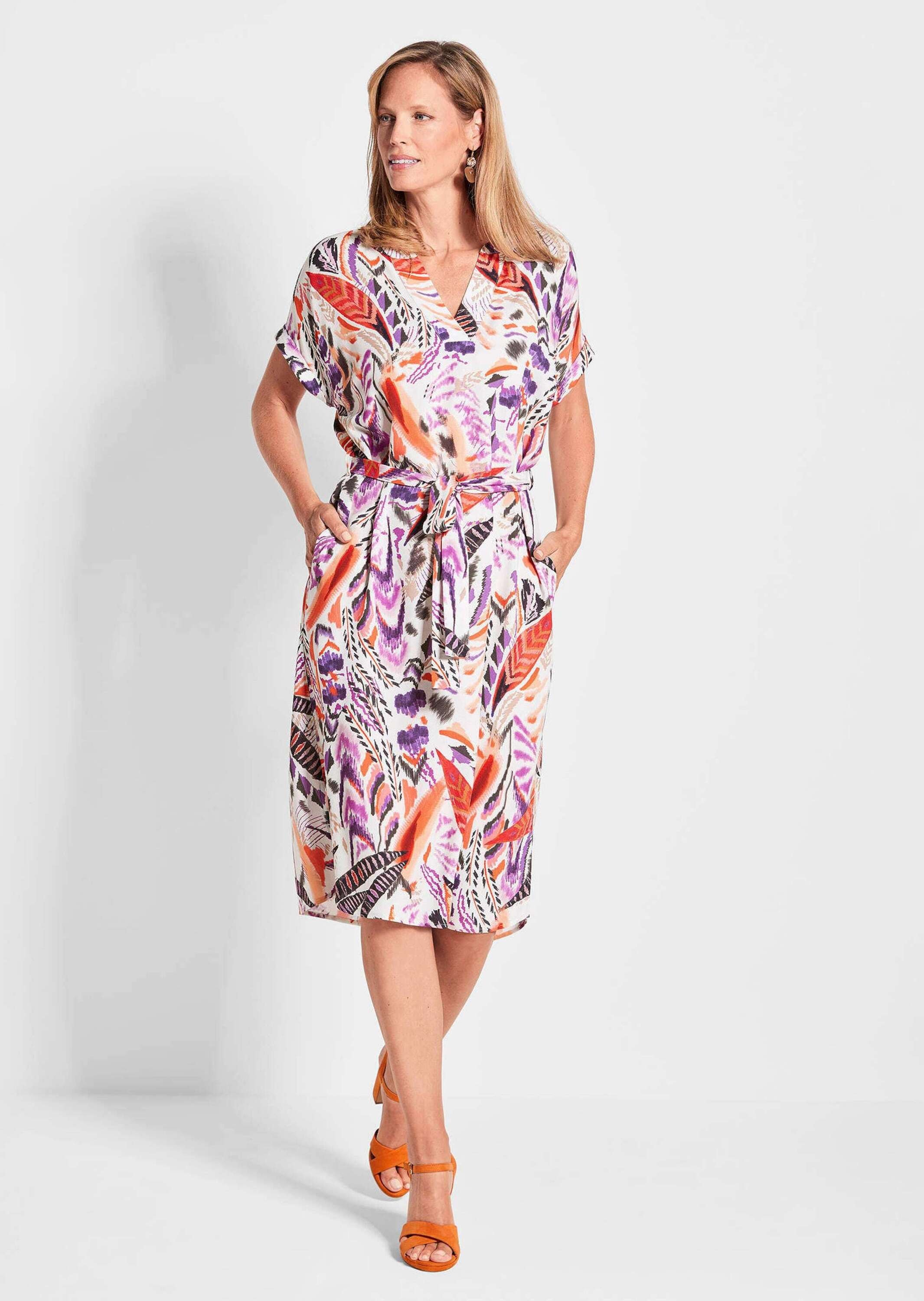 GOLDNER Sommerkleid »Kurzarm-Kleid mit Ethno-Print«