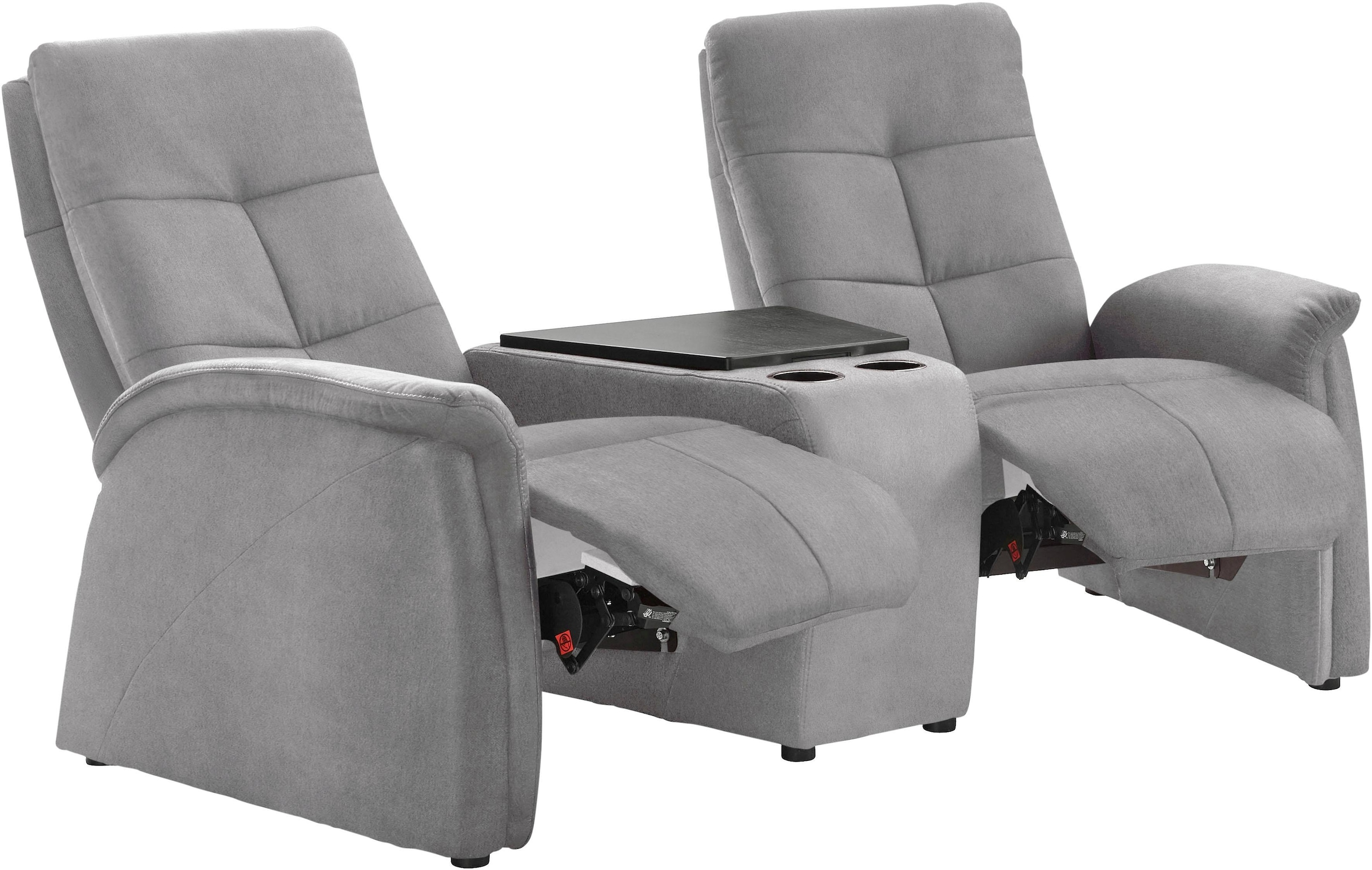 exxpo - sofa fashion 2-Sitzer »Tivoli, Kinosofa mit Relaxfunktion, mit Ablagetisch und Stauraum« bequem und komfortabel