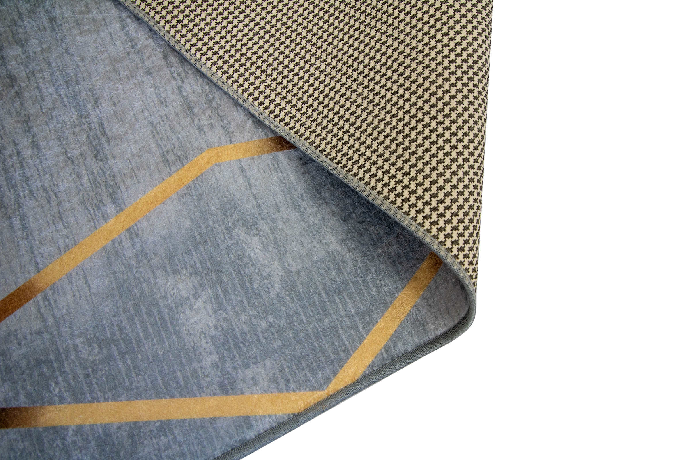 RESITAL The Voice of Carpet Teppich »Sultan 0014« rechteckig 7 mm Höhe Kurzflor, bedruckt, goldfarbene Akzente, mit Bordüre & Fransen