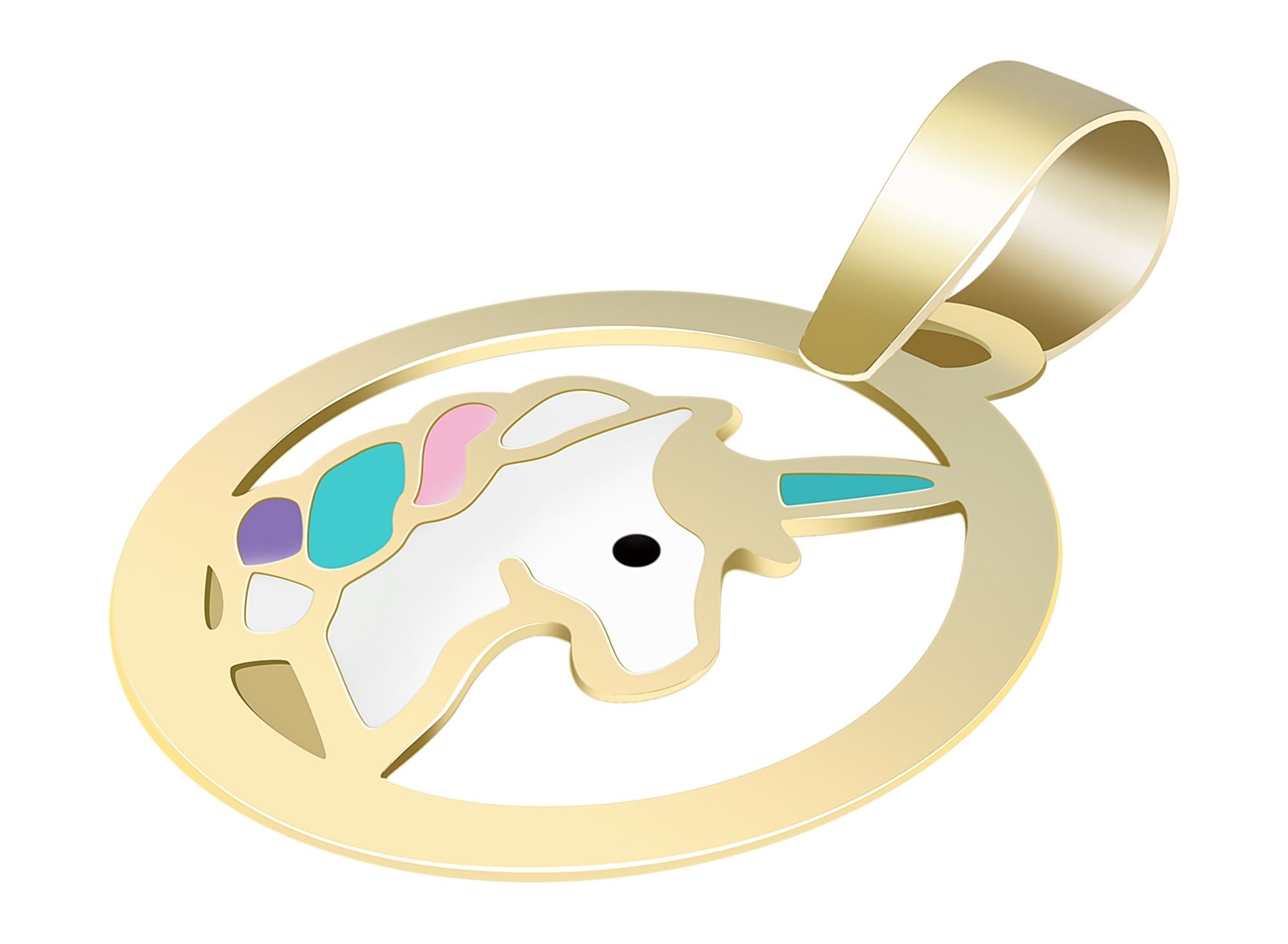 Adelia´s Kettenanhänger »Mädchen Anhänger ¿ Einhorn Anhänger aus 333 Gold mit Emaille«