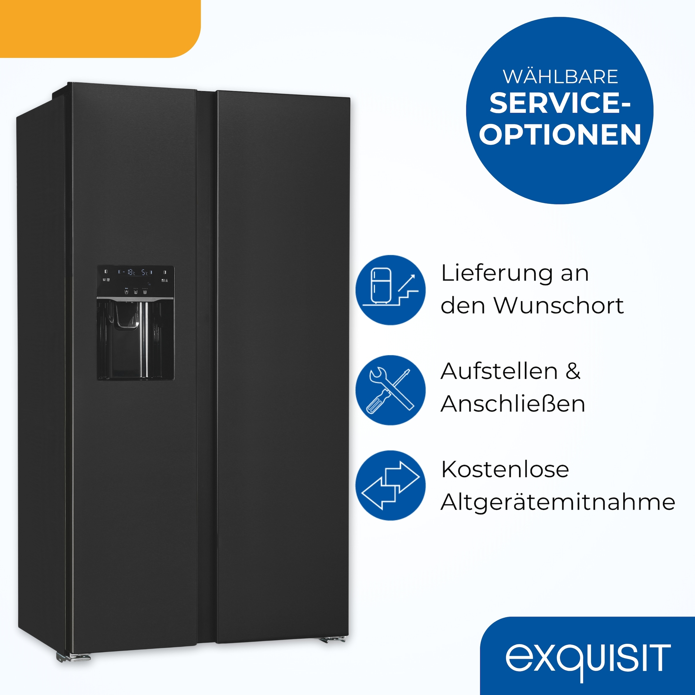 exquisit Side-by-Side SBS520-CF-040E inoxlook-az »SBS520-CF-040E inoxlook-az« 177 cm hoch 90 cm breit