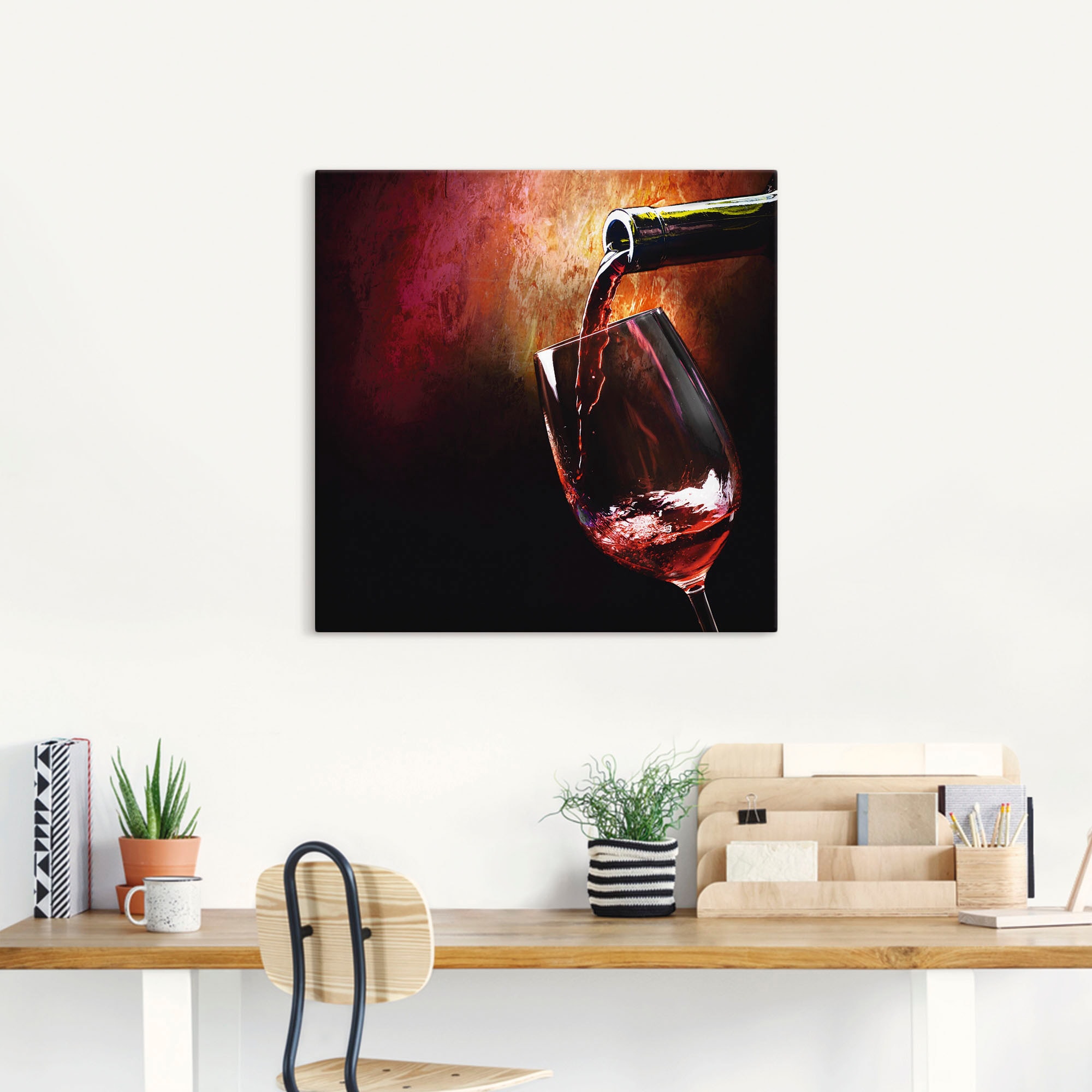 Artland Wandbild »Wein - Rotwein« Getränke 1 Stk. tlg. als Alubild, Outdoorbild, Leinwandbild, Poster, Wandaufkleber