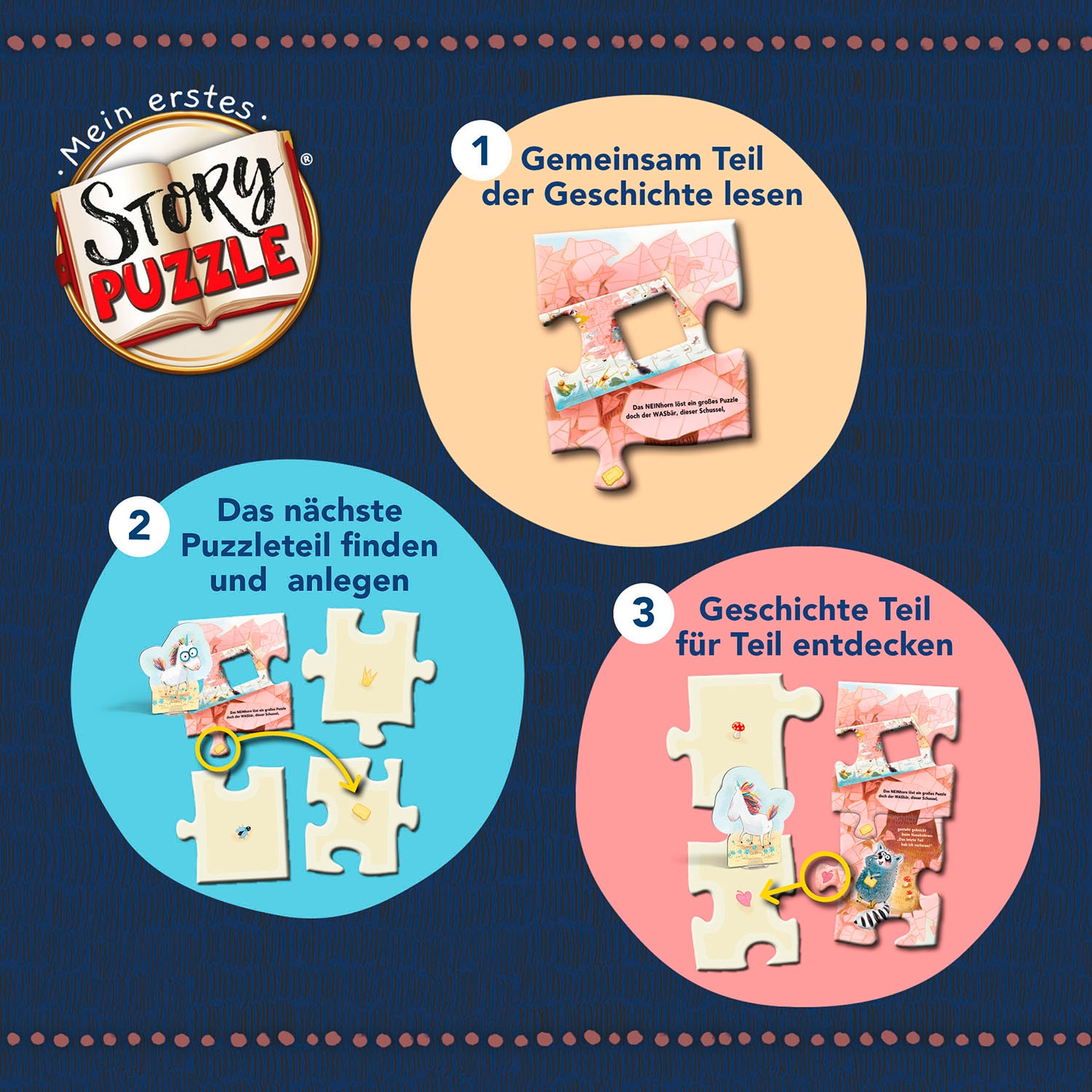 Kosmos Puzzle »Mein erstes Story-Puzzle Das NEINhorn«, Made in Germany