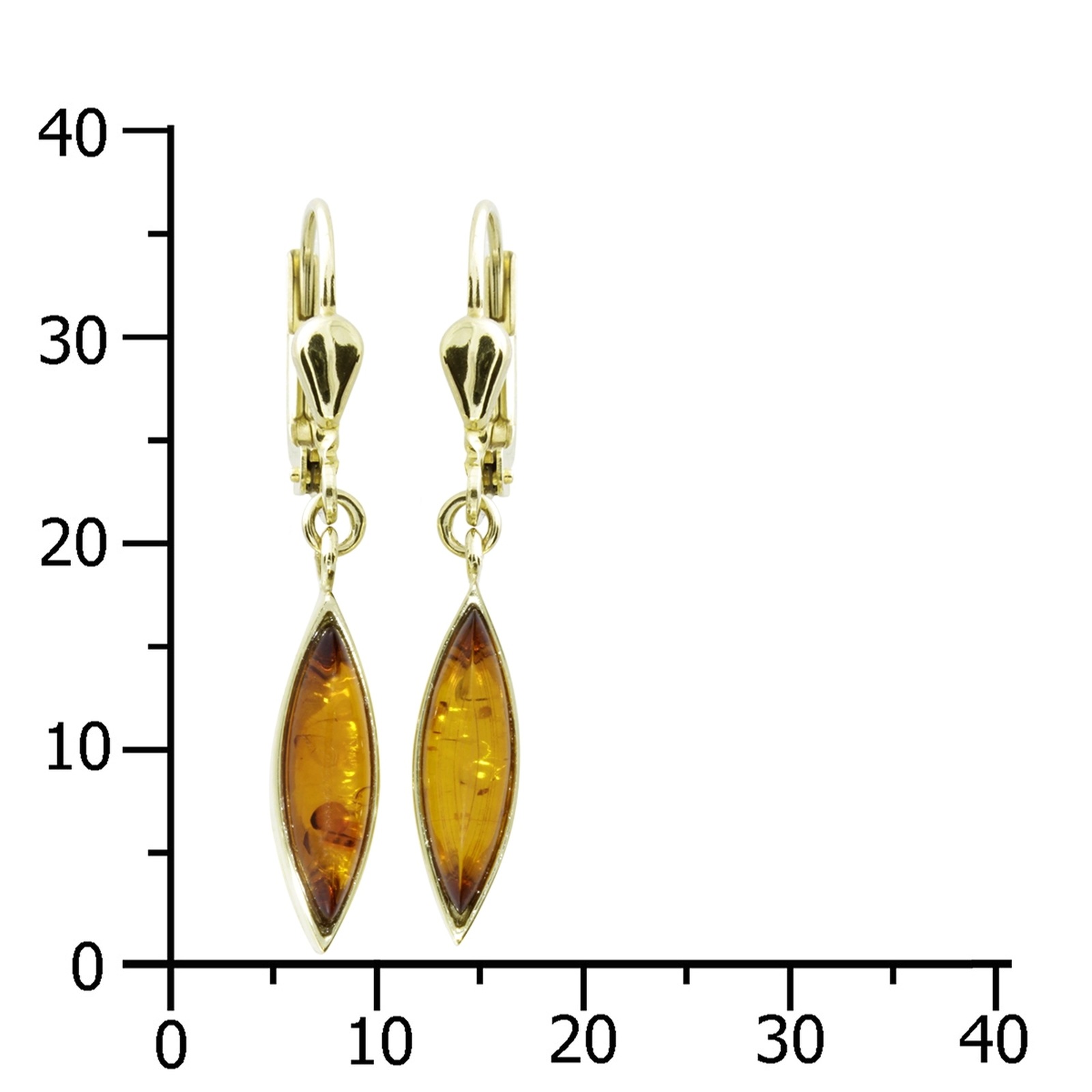 OSTSEE-SCHMUCK Paar Ohrhänger »- Caja - Gold 585/000 - Bernstein«