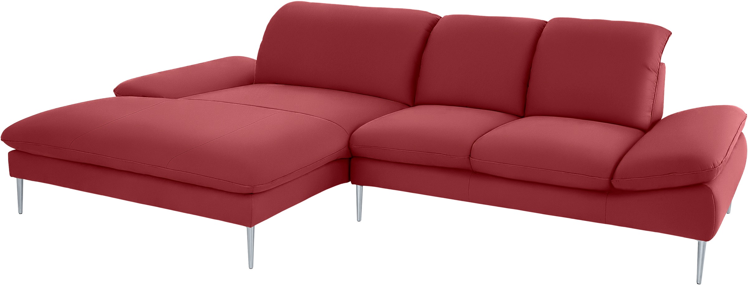 W.SCHILLIG Ecksofa »enjoy&MORE, Designsofa, elegant und bequem, L-Form«, mit Sitztiefenverstellung, Füße silber matt, Breite 310 cm