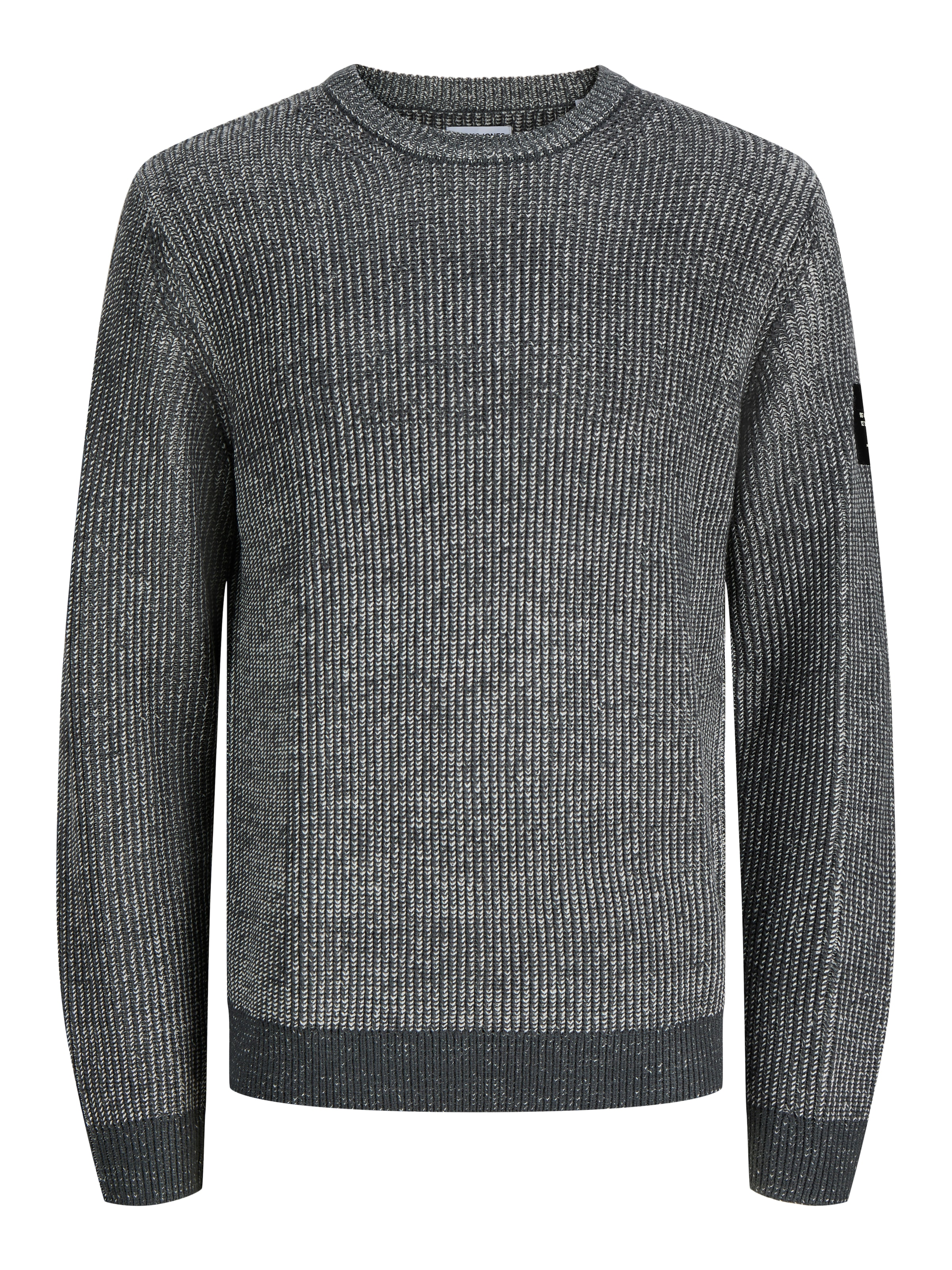 Jack & Jones Rundhalspullover »JJCLEVELAND KNIT CREW NECK« Materialmix, normal geschnitten