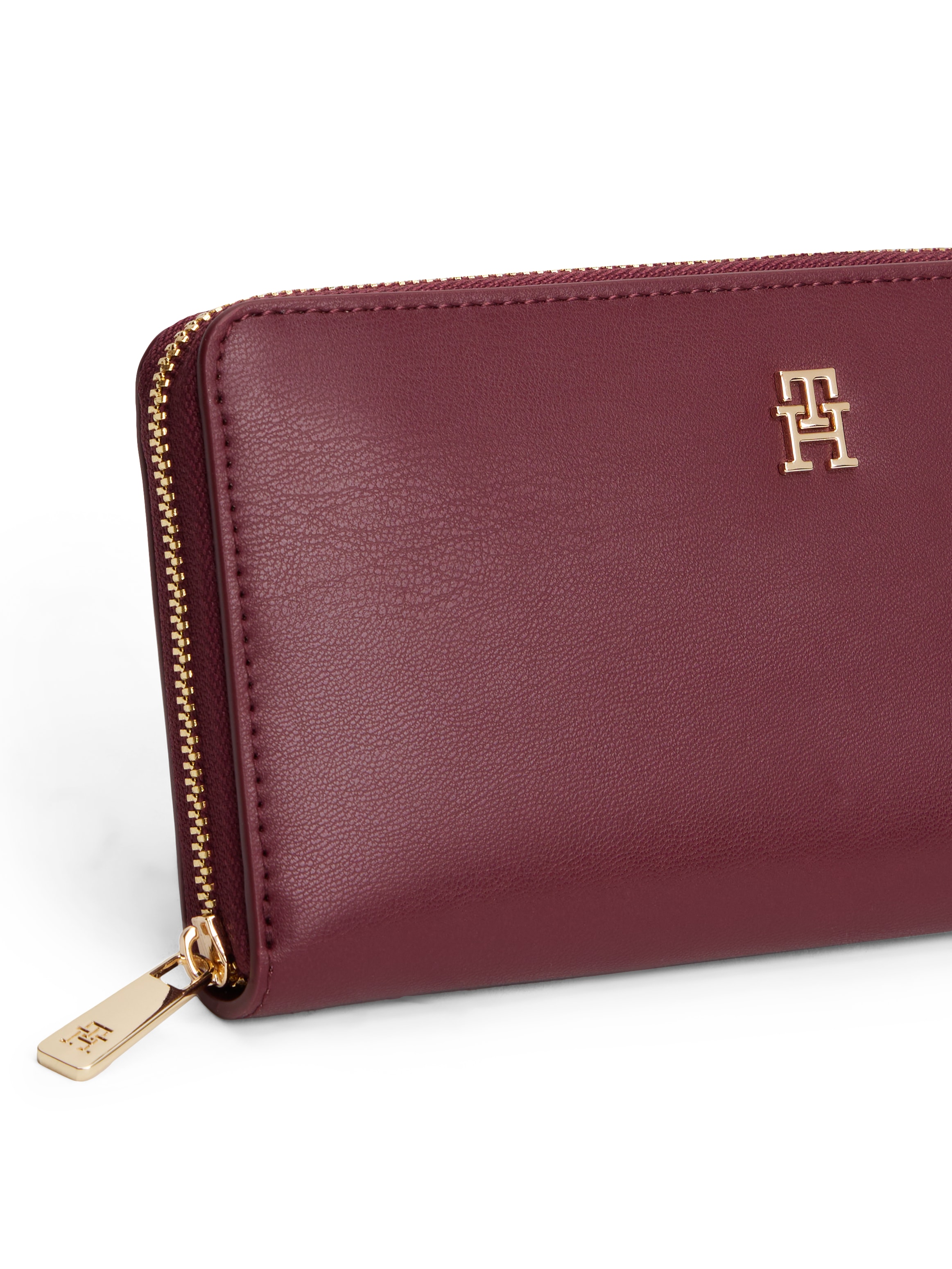 Tommy Hilfiger Geldbörse »TH ICON LRG ZA«, Damen Geldbeutel, Portemonnaie mit edlem TH-Logoelement