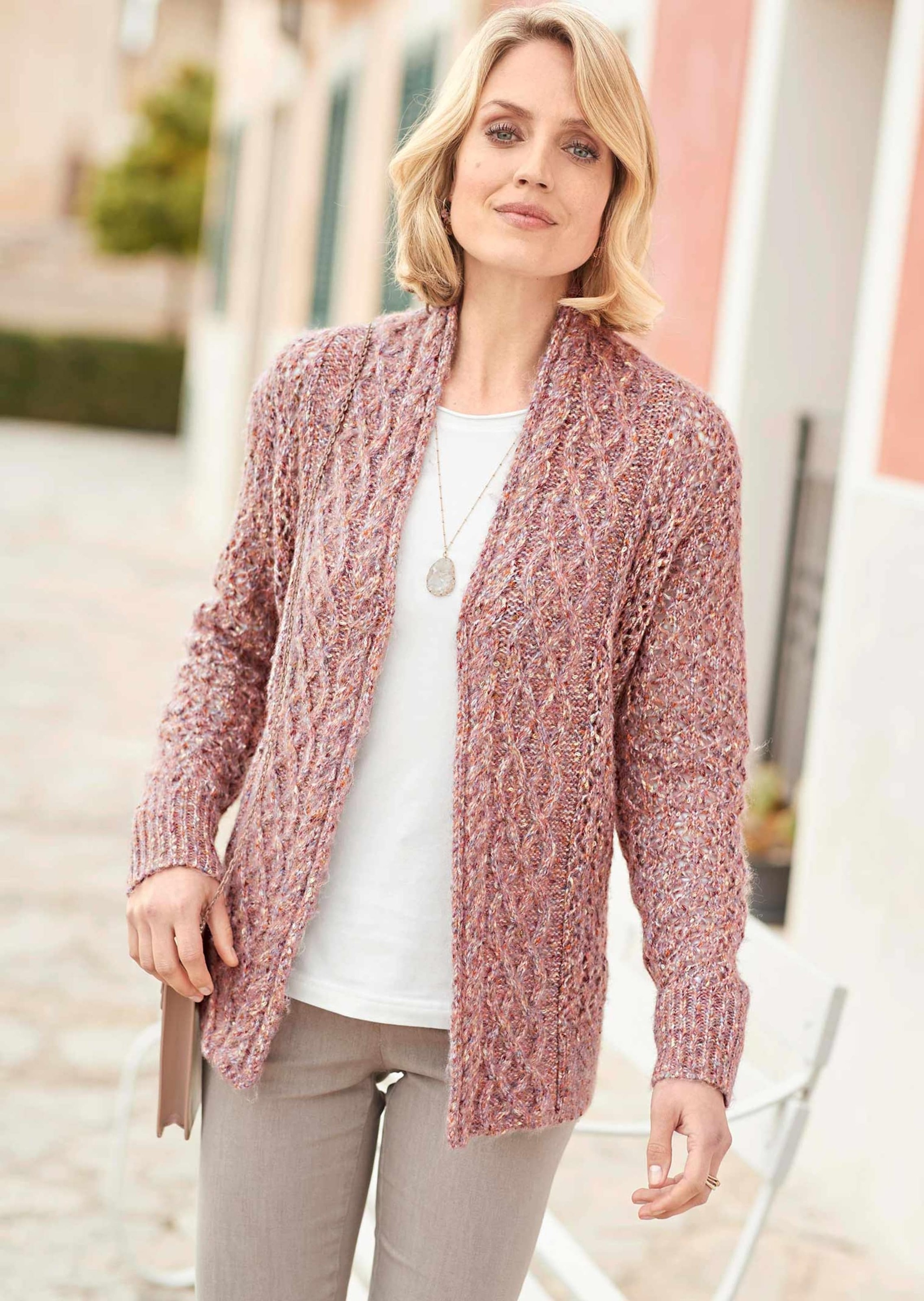 GOLDNER Strickjacke »Kurzgröße Trageangenehme offene Strickjacke«