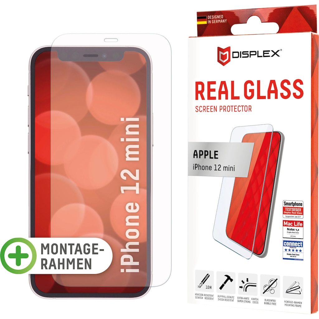 Displex Displayschutzglas »DISPLEX Real Glass Panzerglas für Apple iPhone 12 mini (5,4")«, für Apple iPhone 12 Mini, (1 St.)