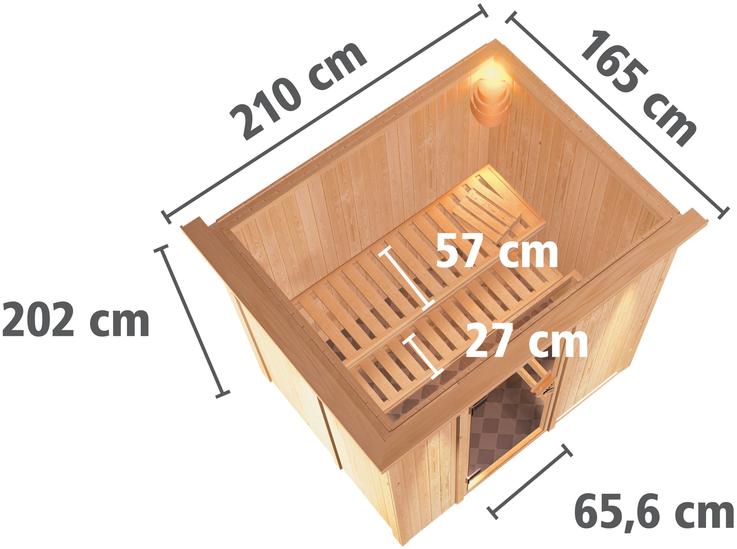 Karibu Sauna »Finja«, 3,6-kW-Plug & Play Ofen mit externer Steuerung