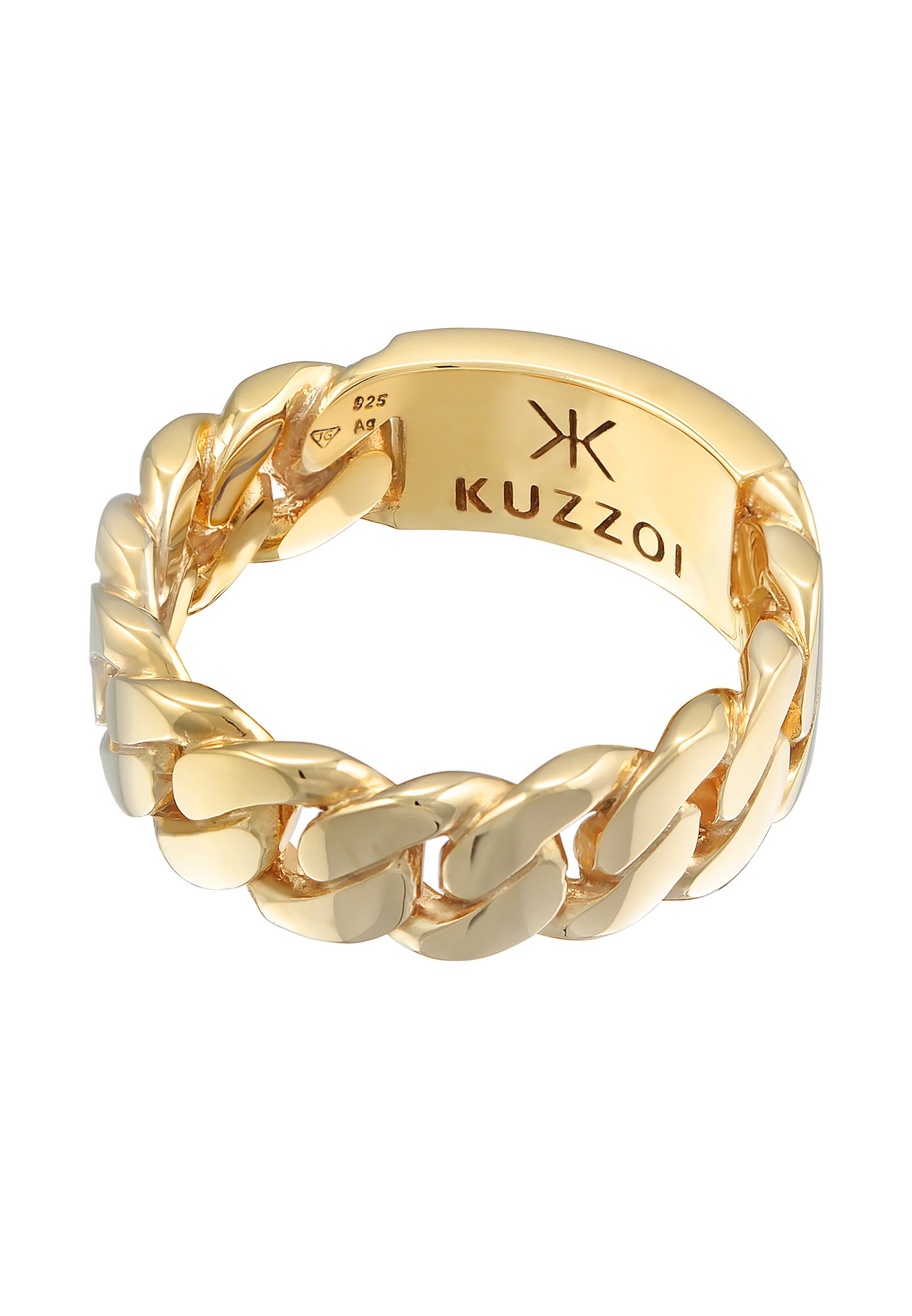 Kuzzoi Silberring »Ring Herren Siegelring Panzer Glieder Platte 925 Silber«