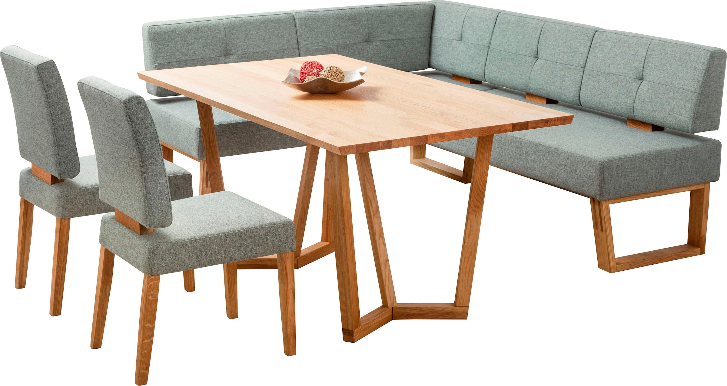 Home affaire Eckbankgruppe »Ponza Eckbank Küchenbank BESTSELLER«, (Set, 4 tlg.), Sitzgruppe Esszimmer Stühle Tisch und Bank bequem gepolstert