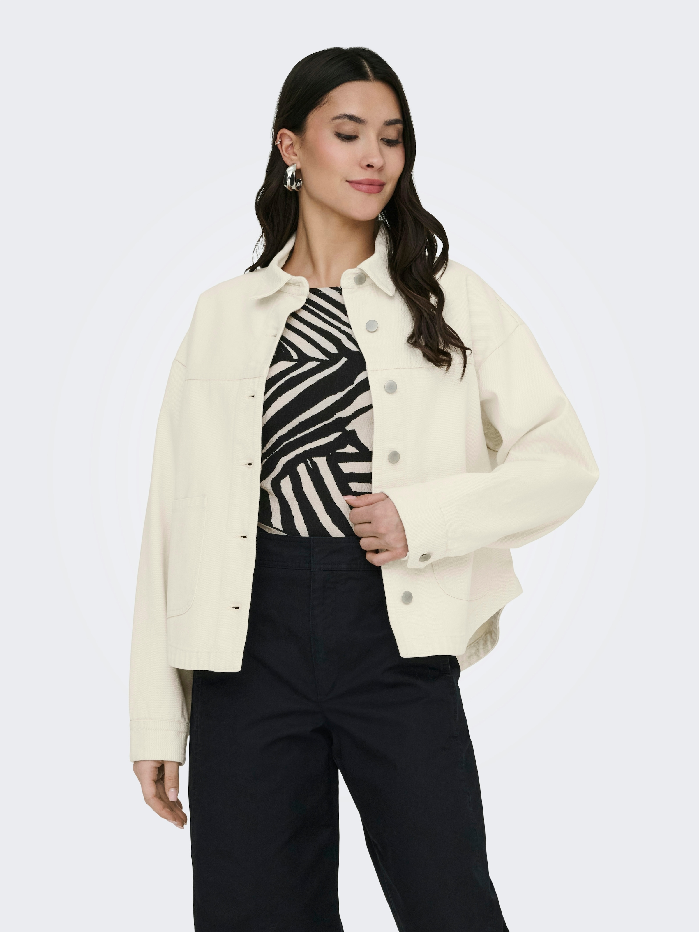 JDY Jeansjacke »JDYNOMA L/S SHACKET PNT DIA« Baumwolle, Denim Style