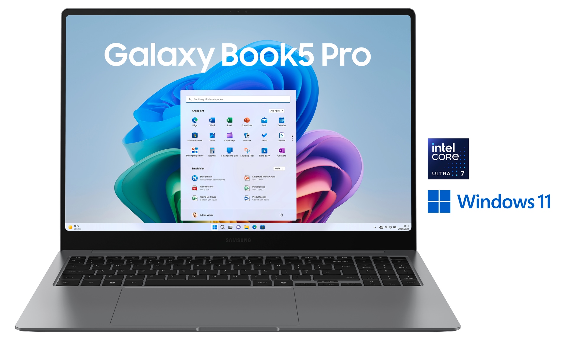 Samsung Notebook »Book5 Pro 16 (NP960X) Intel Core Ultra 7 16GB+512GB AMOLED 2X-Display«,...