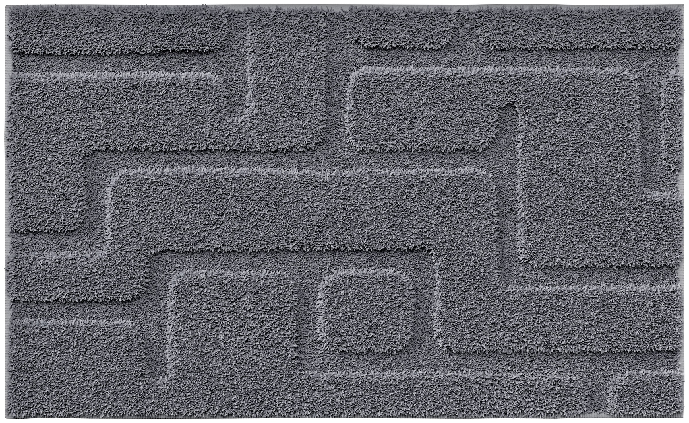 Grund Badematte »Riana, Badvorleger, Badezimmer Teppich, sehr weich« Höhe 20 mm rutschhemmend beschichtet schnell trocknend Modernes Design mit Linien in Hoch-Tief-Struktur, Made in Europe