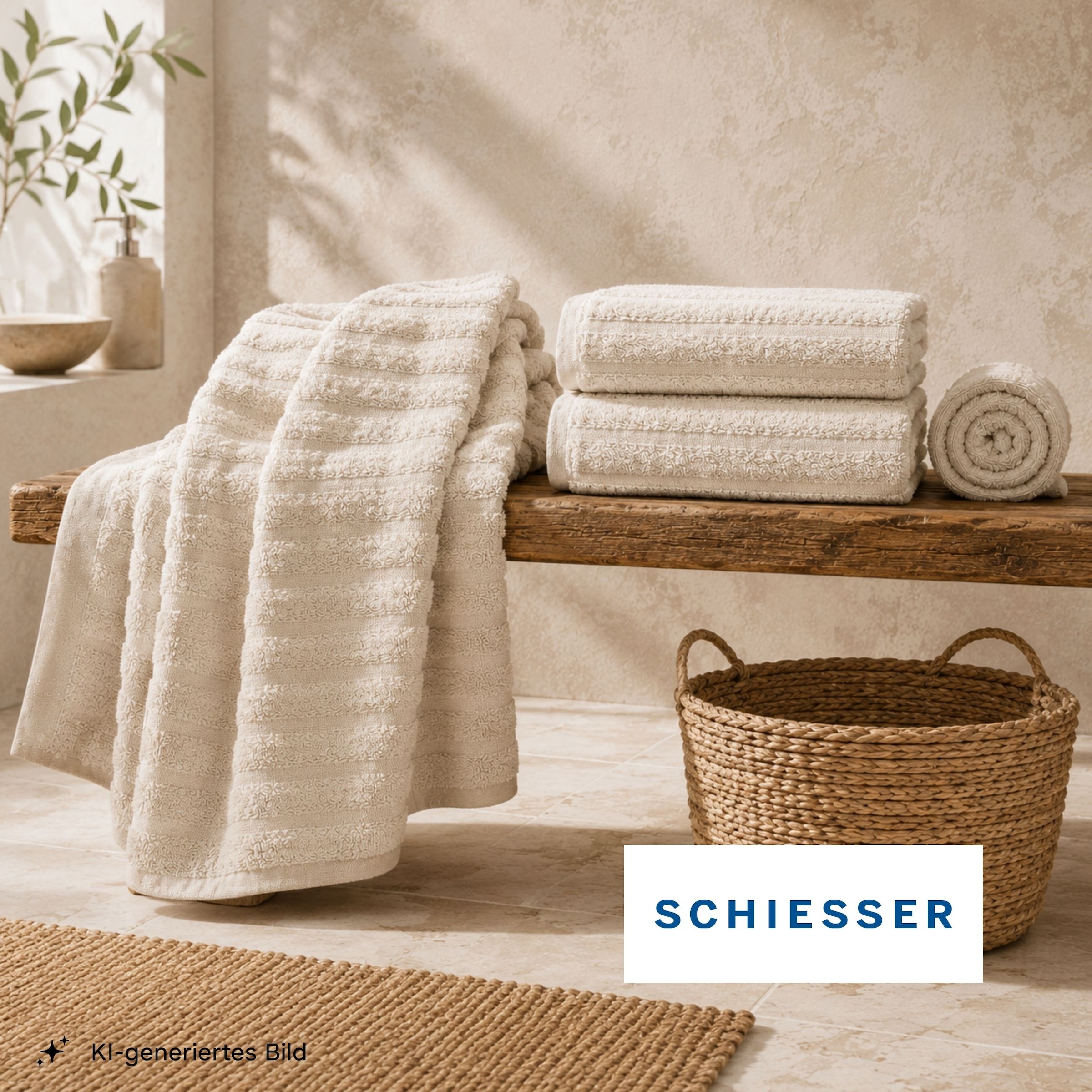 Schiesser Duschtücher »Neapel aus 100% Baumwolle mit eleganter Hoch-Tief-Optik« OEKO-TEX® MADE IN GREEN