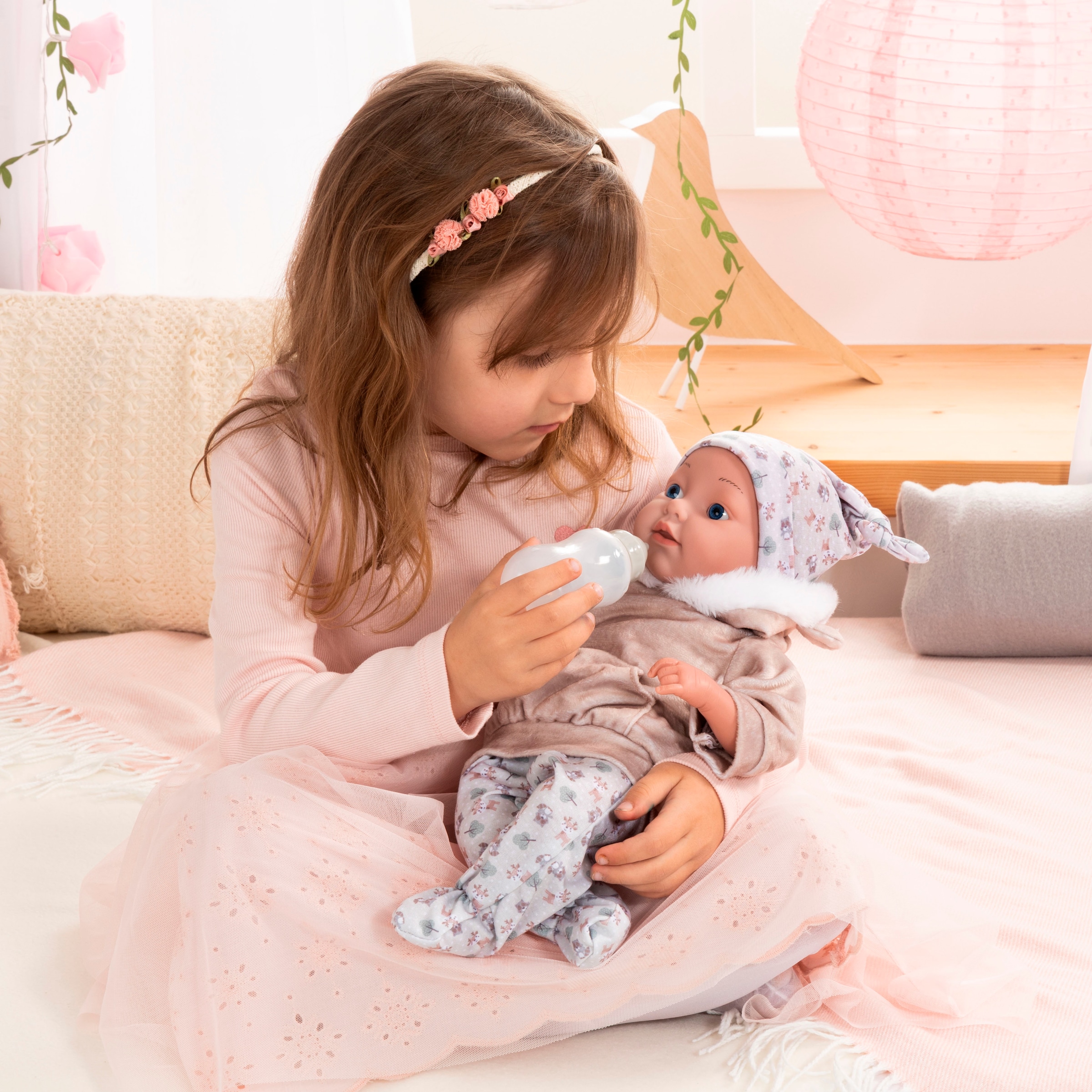 Bayer Babypuppe »Reborn Baby, 38 cm braun«