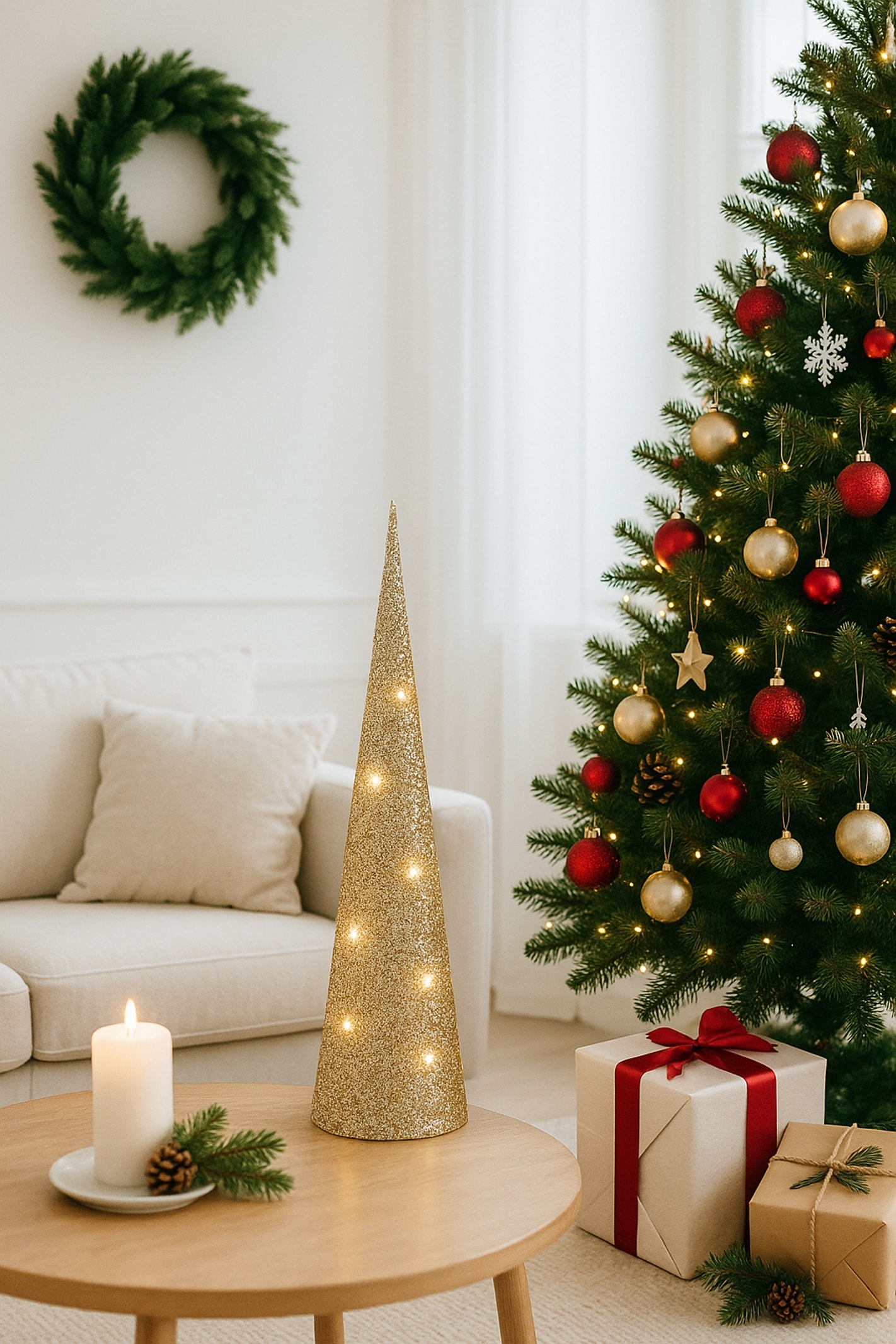 I.GE.A. LED-Dekofigur »LED-Pyramide« Tannenbaum Baum batteriebetrieben warmweiß Weihnachtsdeko innen