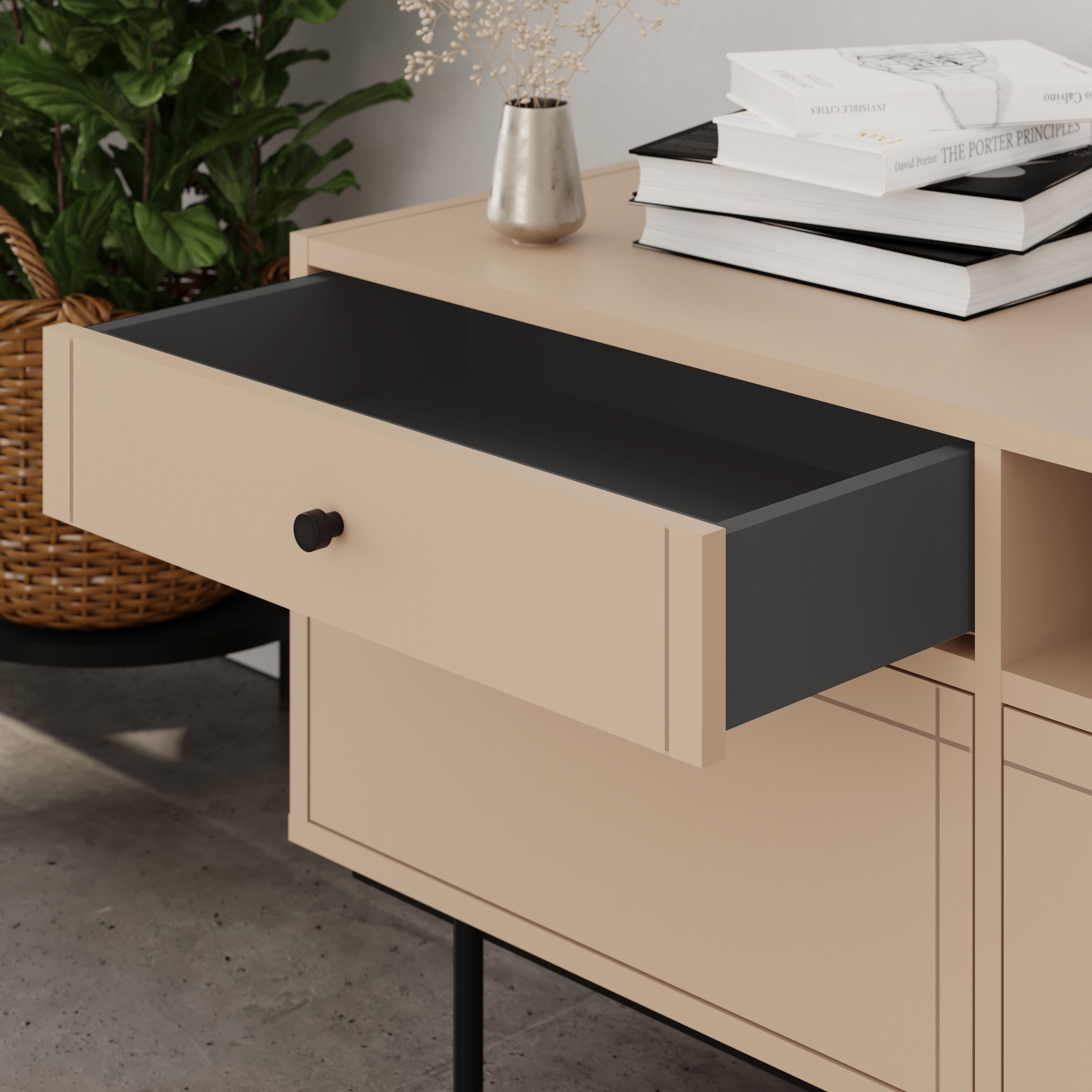 Home affaire TV-Board Modernes Design mit pulverbeschichtetem Metallgestell