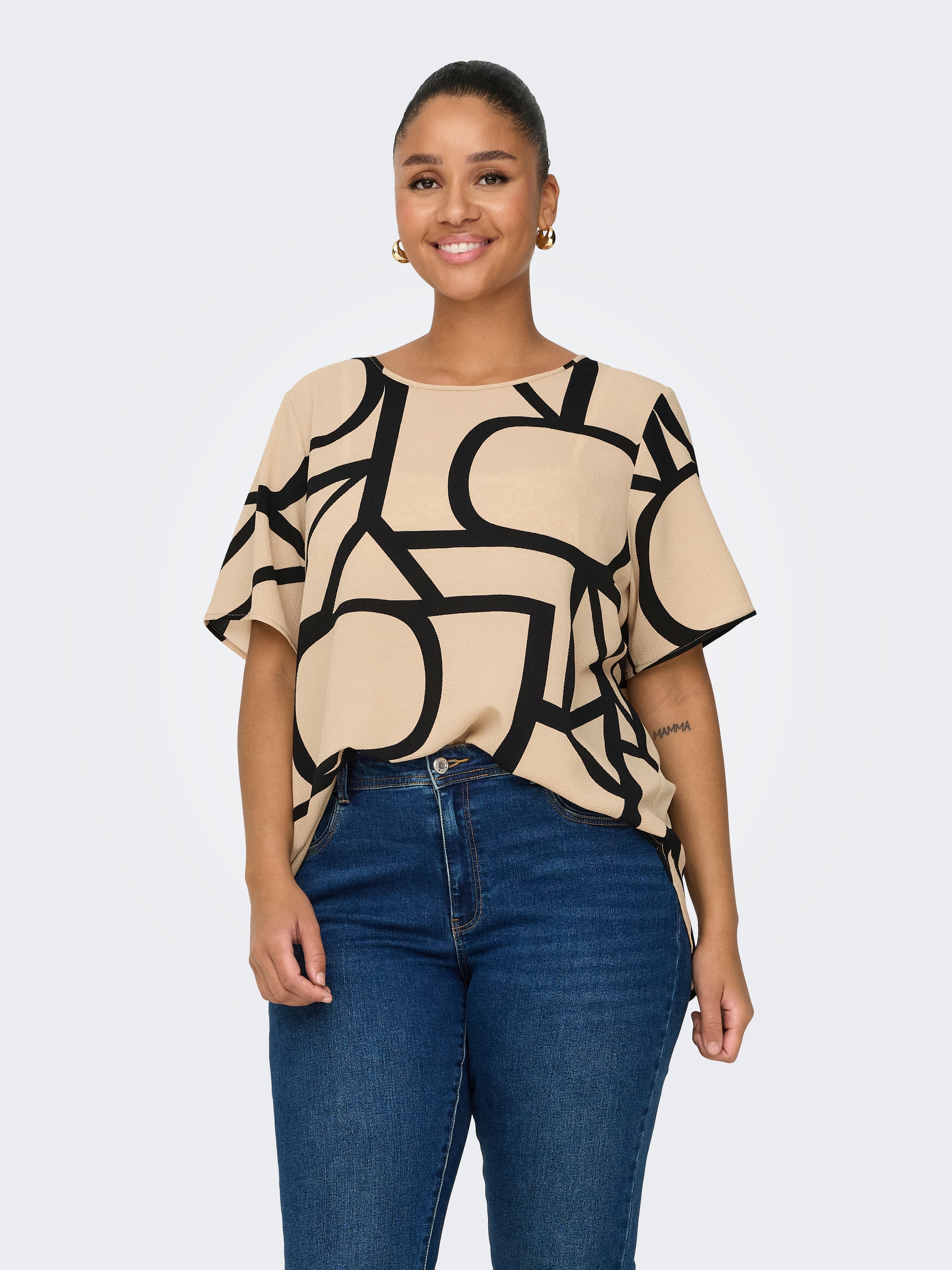 ONLY CARMAKOMA Shirtbluse »CARVICA SS TOP WVN NOOS«