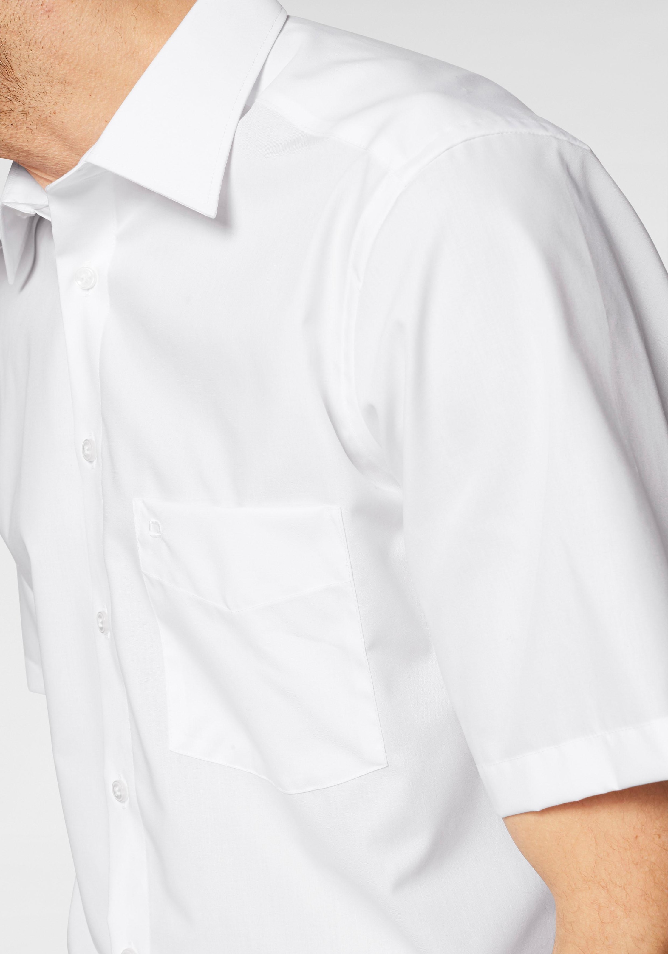 OLYMP Businesshemd »Luxor comfort-fit«, Kurzarmhemd mit Brusttasche, bügelfrei