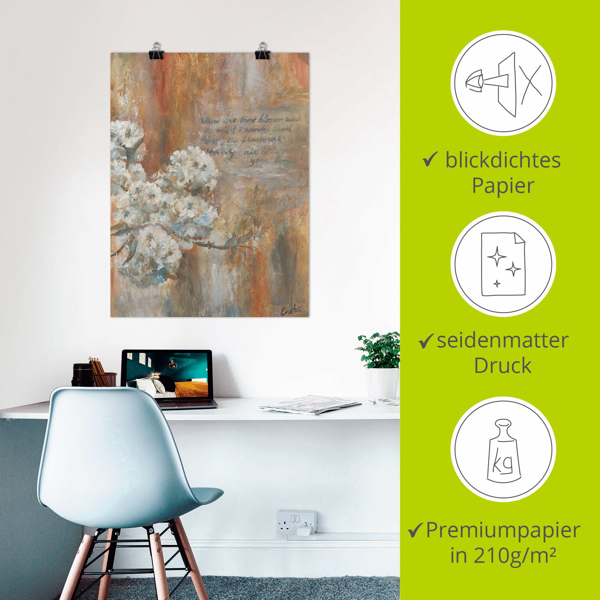 Artland Poster »Blüten«, Blumen, (1 St.), als Leinwandbild, Wandaufkleber oder Poster in versch. Größen