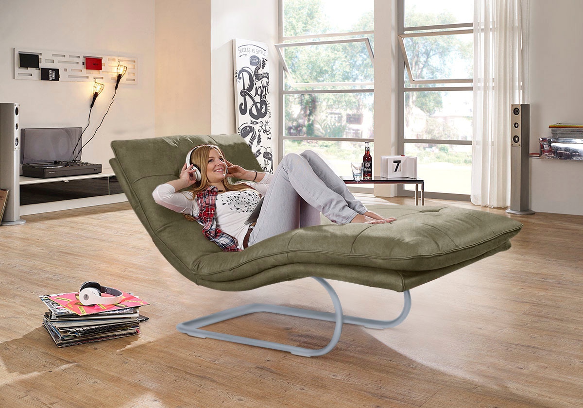 W.SCHILLIG Relaxliege »daily dreams«, in Waffelkissen-Optik, wahlweise mit Motor, silber matt, in 2 Breiten