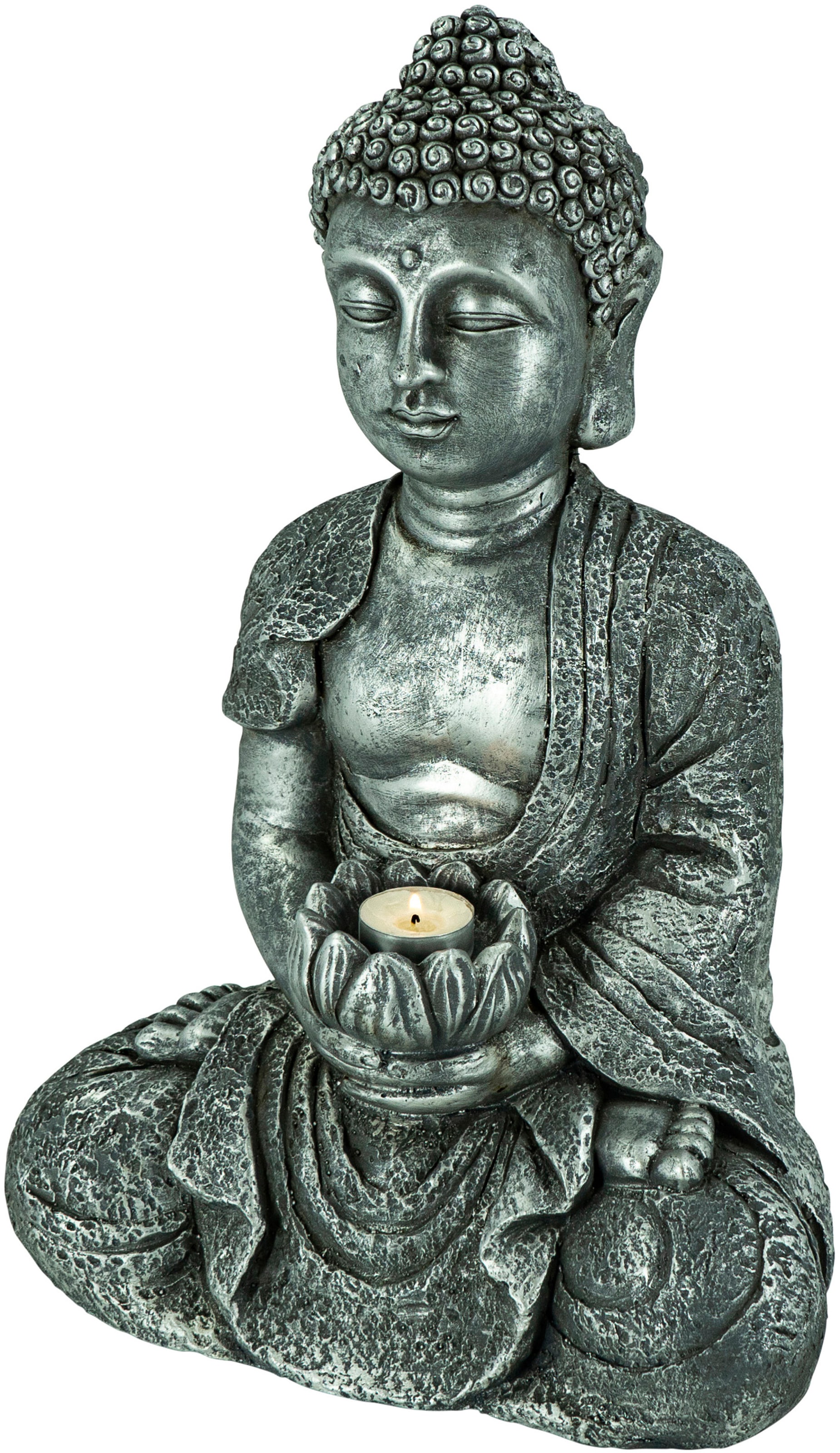 Kerzenhalter »Buddha«, (1 St.), sitzend, aus Magnesia