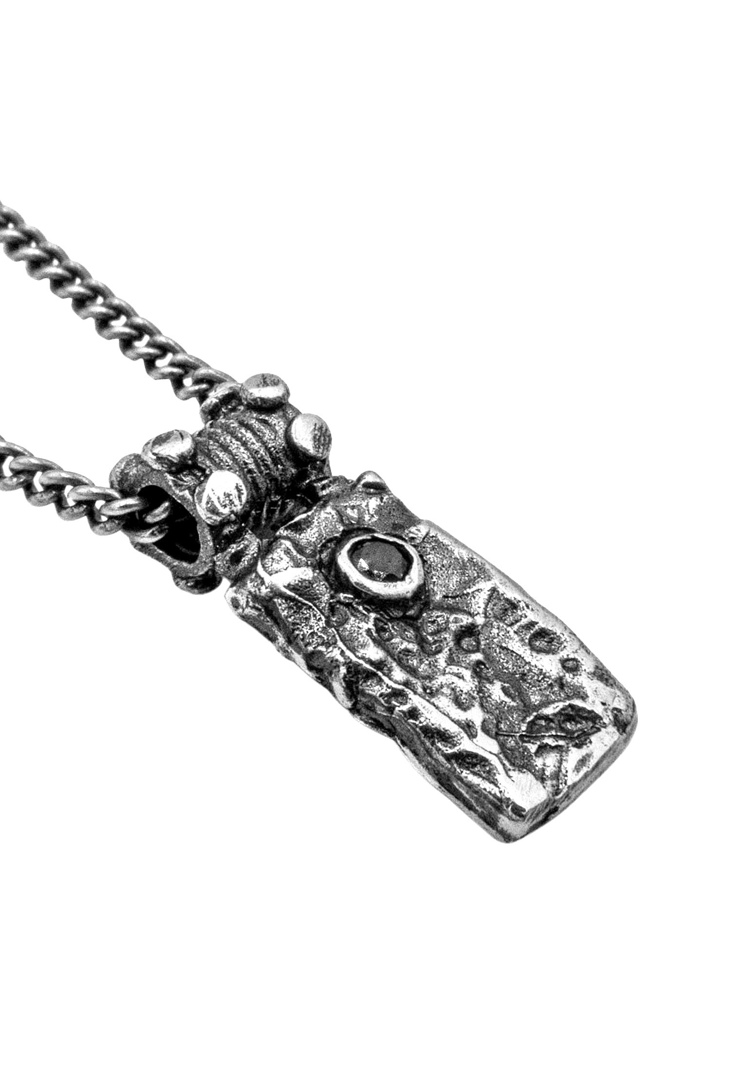 HAZE & GLORY Kette mit Anhänger »Halskette Diamant - Black Diamond Shield 925 Silber«