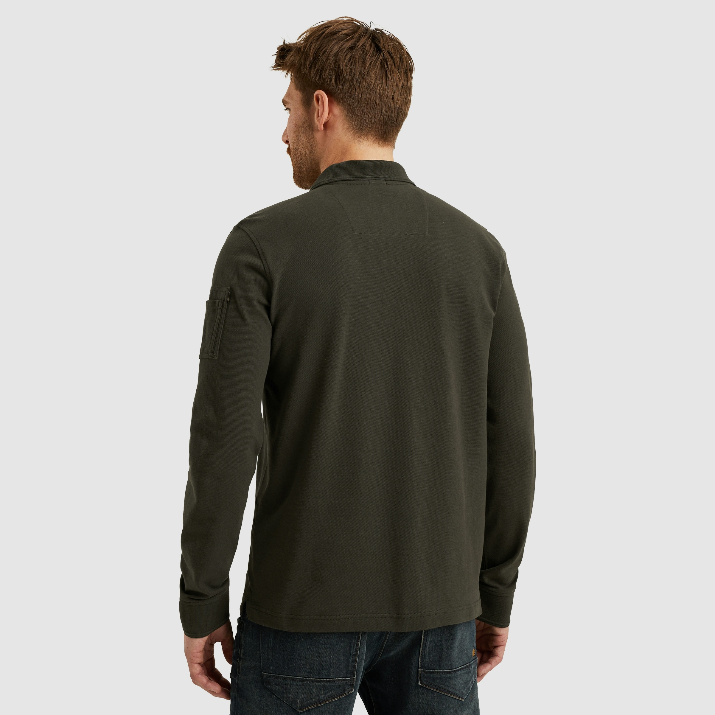 PME LEGEND Langarm-Poloshirt, mit Logo Stickerei