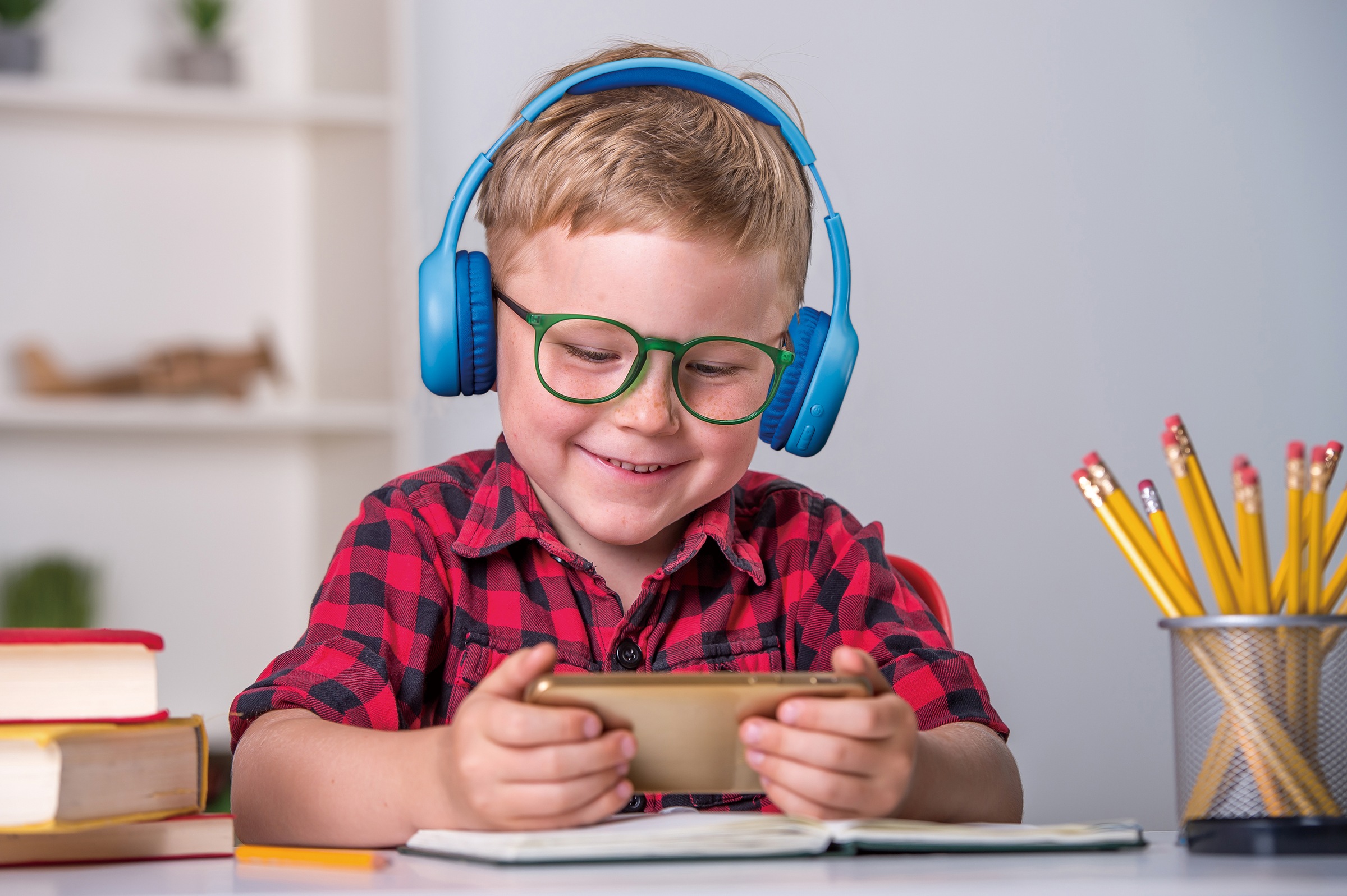 Lenco Bluetooth-Kopfhörer »HPB-110 blue«, Bluetooth, Freisprechfunktion, für Kinder geeignet, Dezibel-Begrenzung