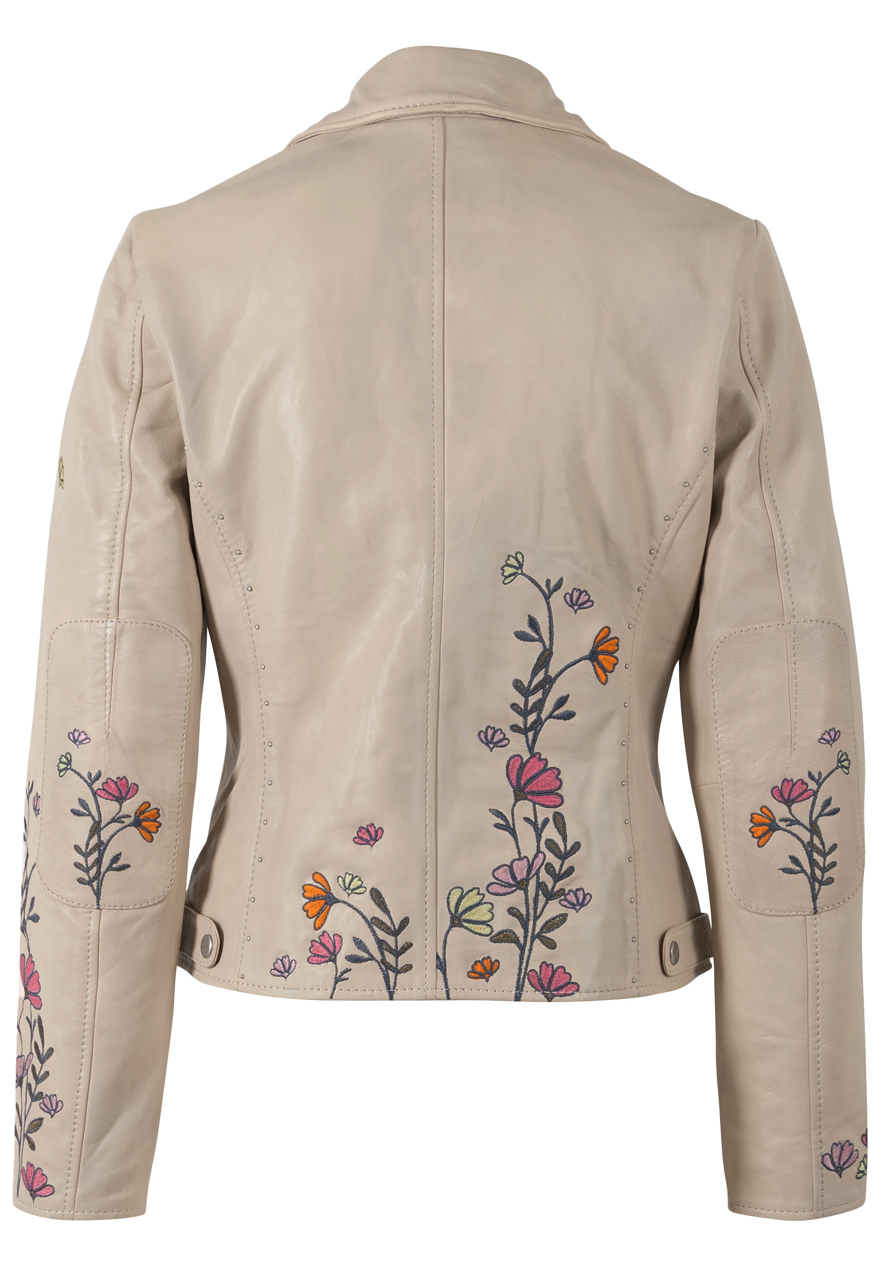 Mauritius Lederjacke »MWFloral« mit floralen Stickereien und Nietenbesatz