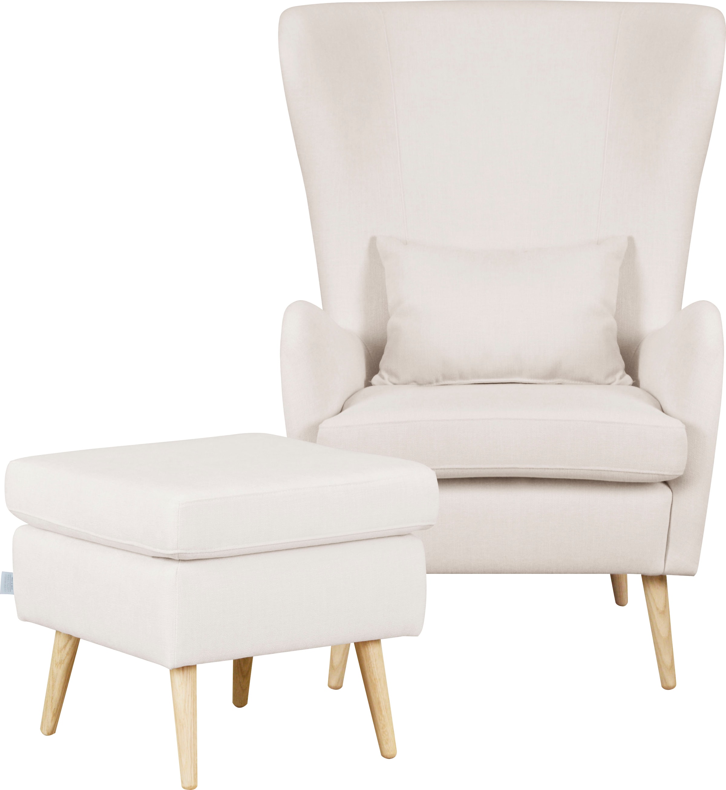 Guido Maria Kretschmer Home&Living Sessel »Sallito, TV-Sessel, Ohrensessel mit«, Hocker, in vielen Bezugsqualitäten, auch in Samtcord