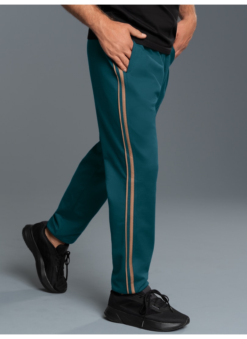 Trigema Jerseyhose »TRIGEMA Jogginghose mit kontrastfarbigen Seitenstreifen«, (1 tlg.)