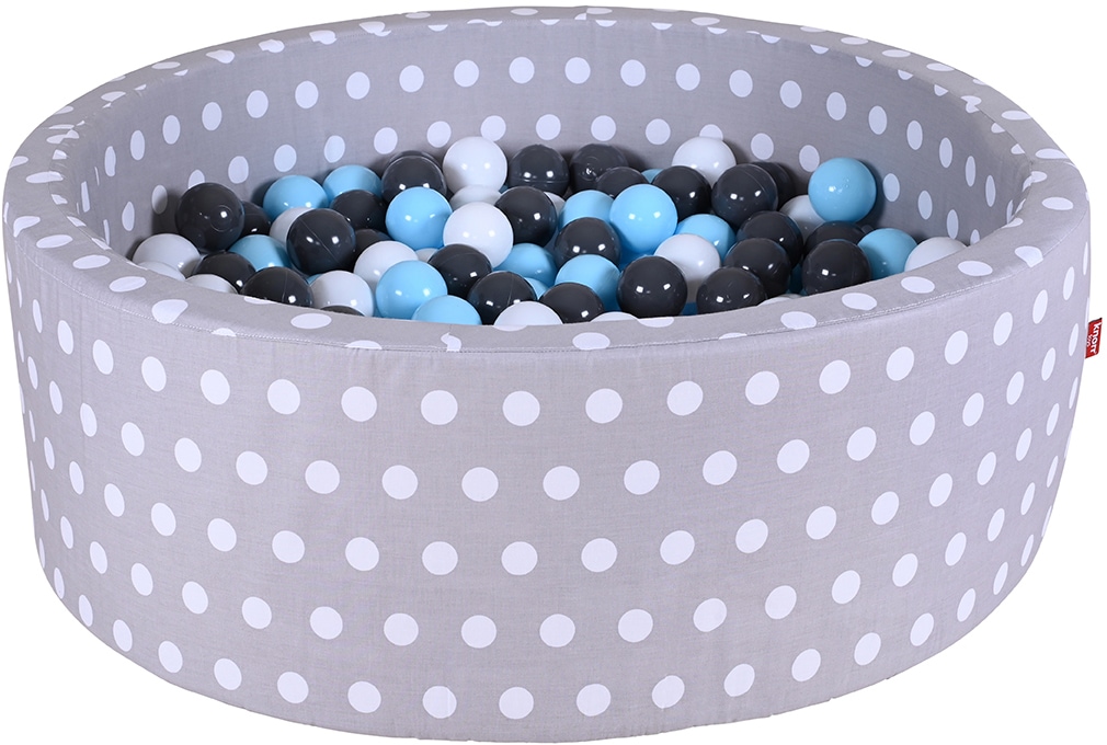 Knorrtoys® Bällebad »Soft, Grey White Dots«, mit 300 Bälle creme/Grey/lightBlue; Made in Europe