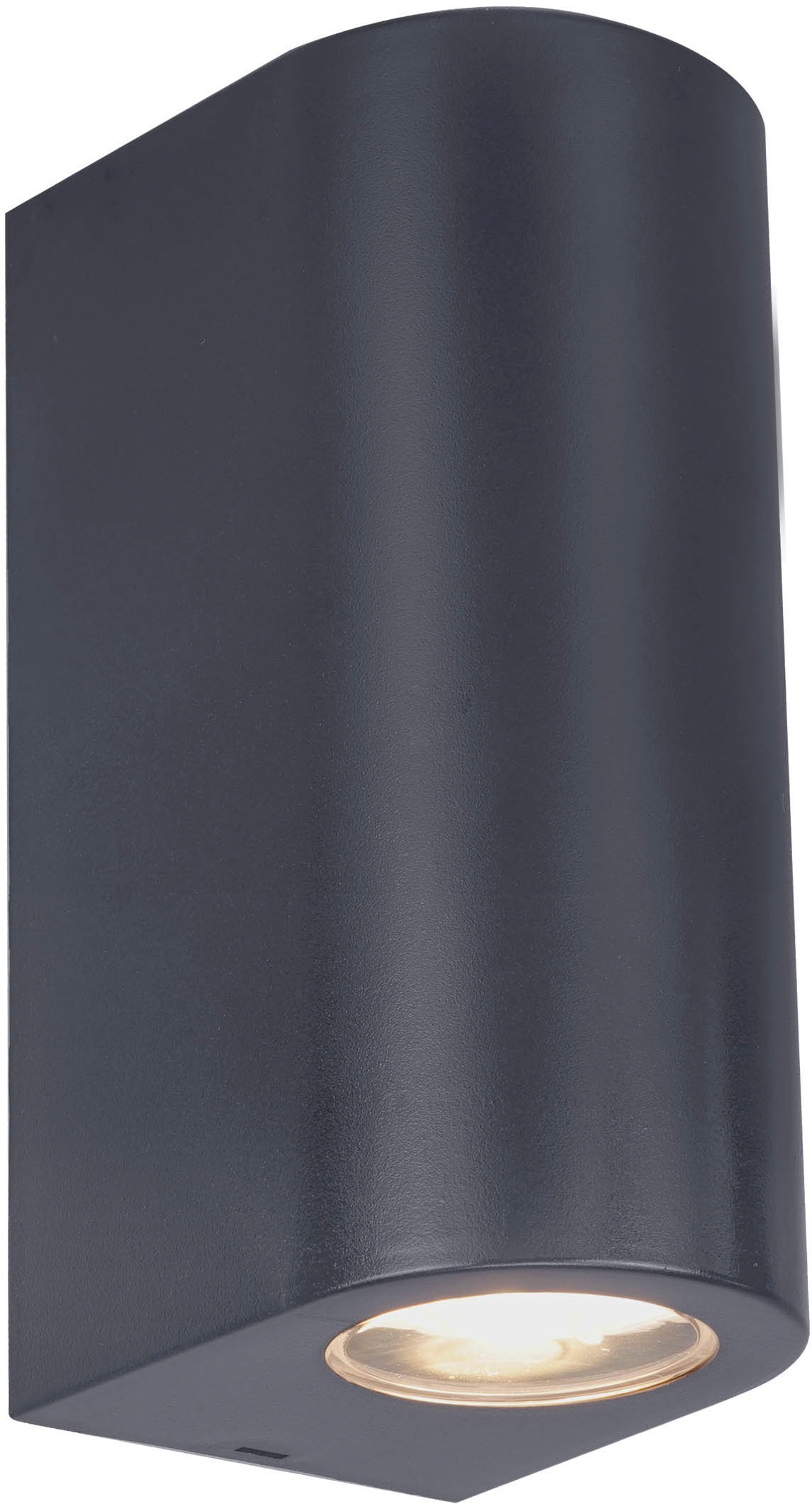 näve Außen-Wandleuchte »Alecto« GU10 1 Stk. zylindrische Form, schwarz, 2 x GU10 excl. Leuchtmittel, H: 15,5cm