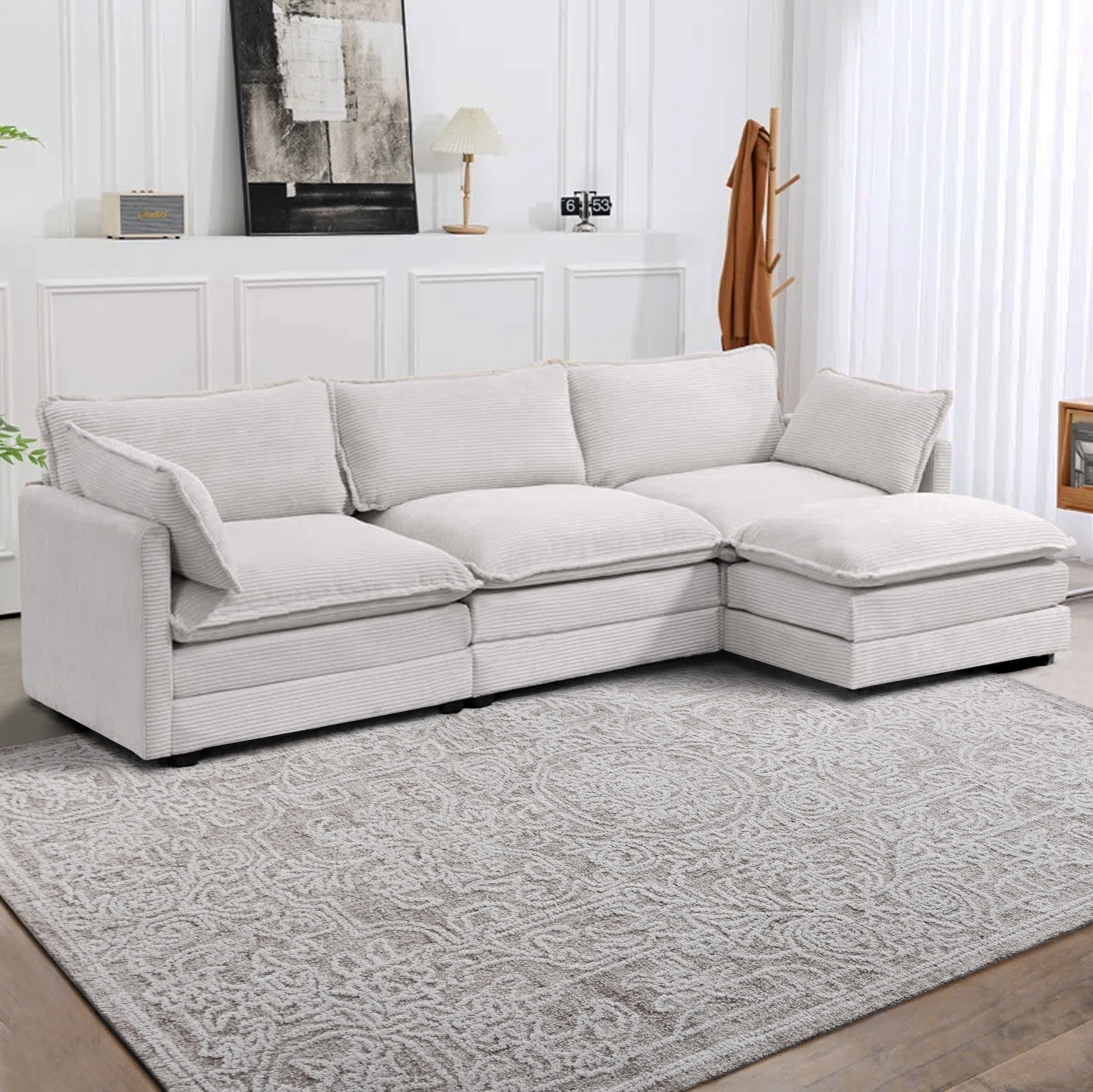 my home Wollteppich »Umea, handgewebt, Wolle, Hoch-Tief-Struktur«, rechteckig, 14 mm Höhe, einfarbig, Wolle, Teppich, Wohnzimmer, Schlafzimmer, Esszimmer