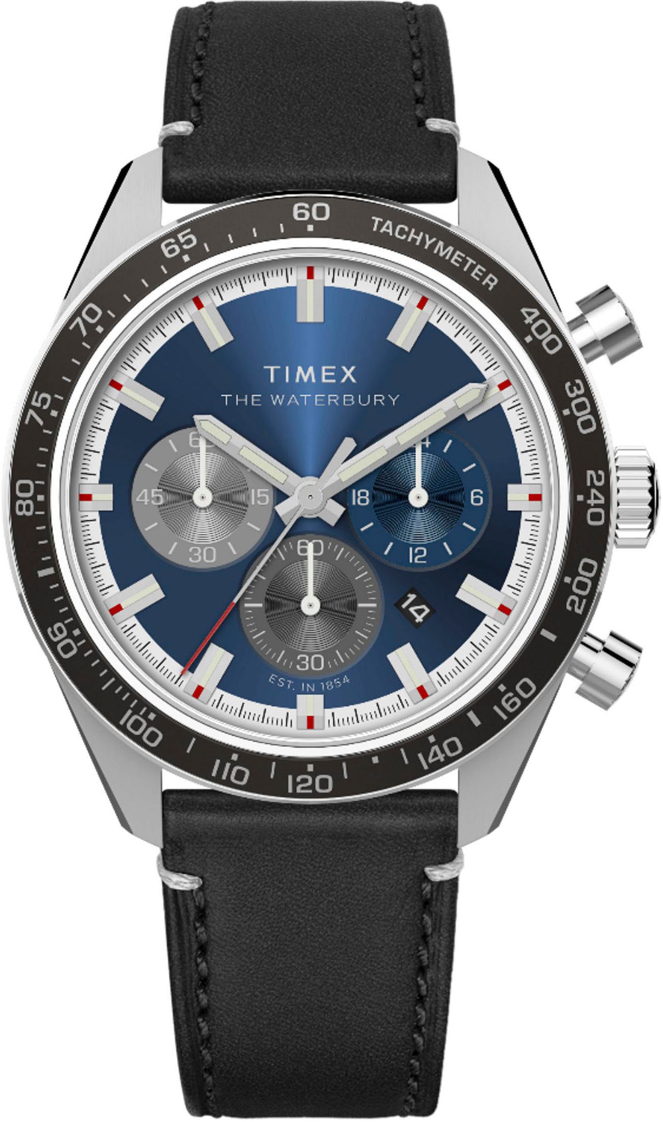 Timex Chronograph »WATERBURY TRADITIONAL« Quarzuhr, Armbanduhr, Herrenuhr,Lederarmband,Stoppfunktion,Datum