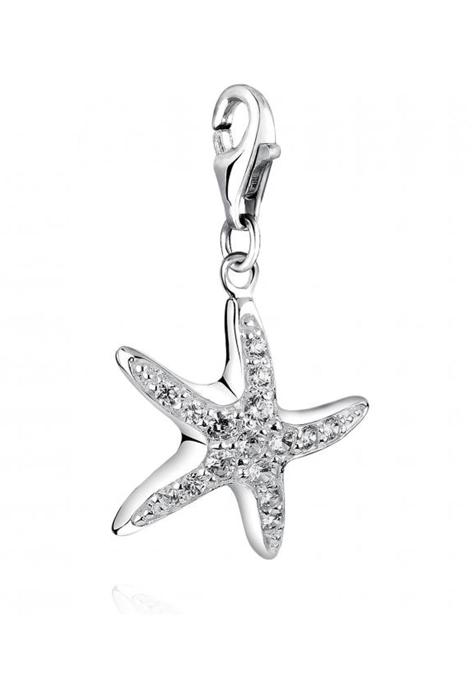 Nenalina Charm-Einhänger »Charm Seestern-Anhänger Zirkonia Kristalle 925 Silber«