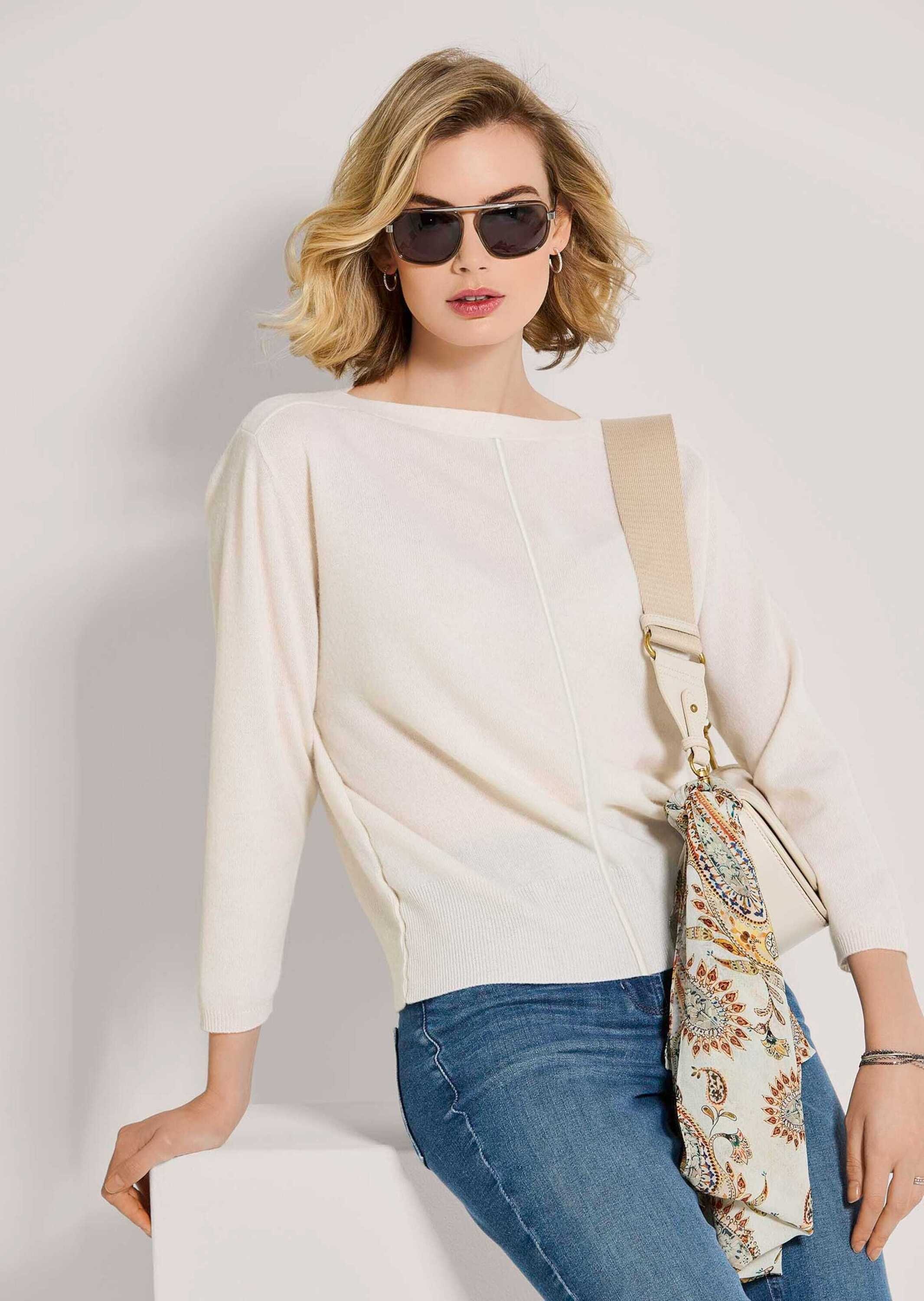 MADELEINE Longpullover »Pullover U-Boot-Pullover mit Fledermausärmeln«