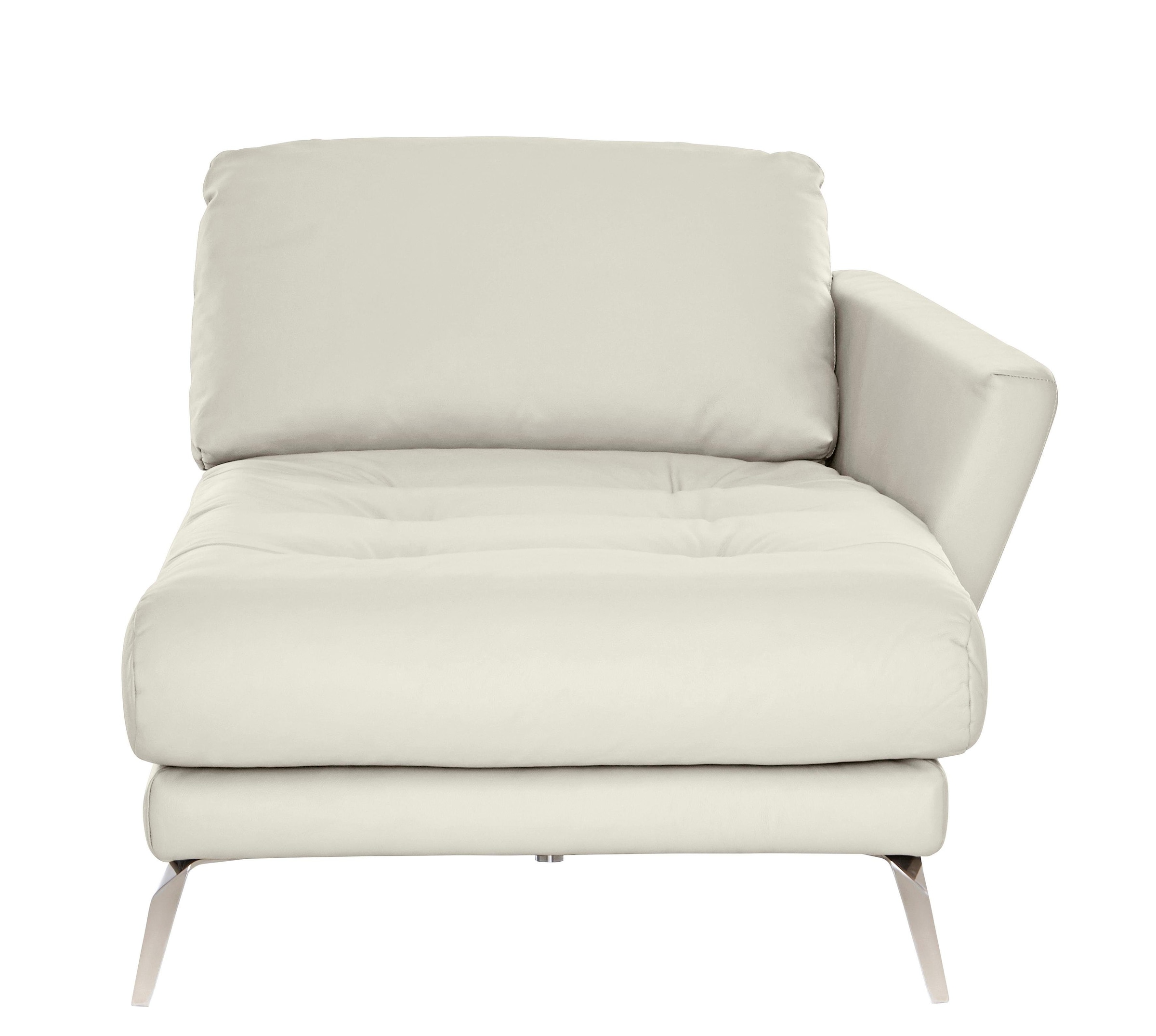 W.SCHILLIG Chaiselongue »softy«, mit dekorativer Heftung im Sitz, Füße Chrom glänzend