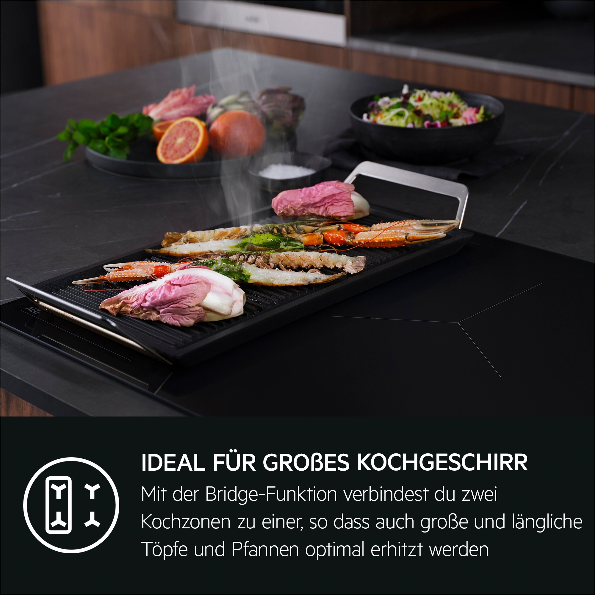 AEG Induktions Herd-Set Serie 5000 »HH24HSPID«, Pyrolyse-Selbstreinigung, Hob2Hood, AirFry-Funktion