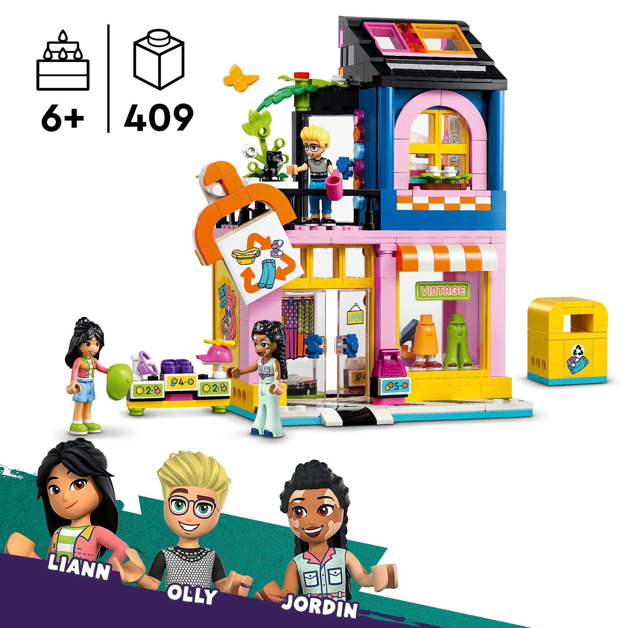 LEGO® Konstruktionsspielsteine »Vintage-Modegeschäft (42614), LEGO Friends«, (409 St.), Made in Europe