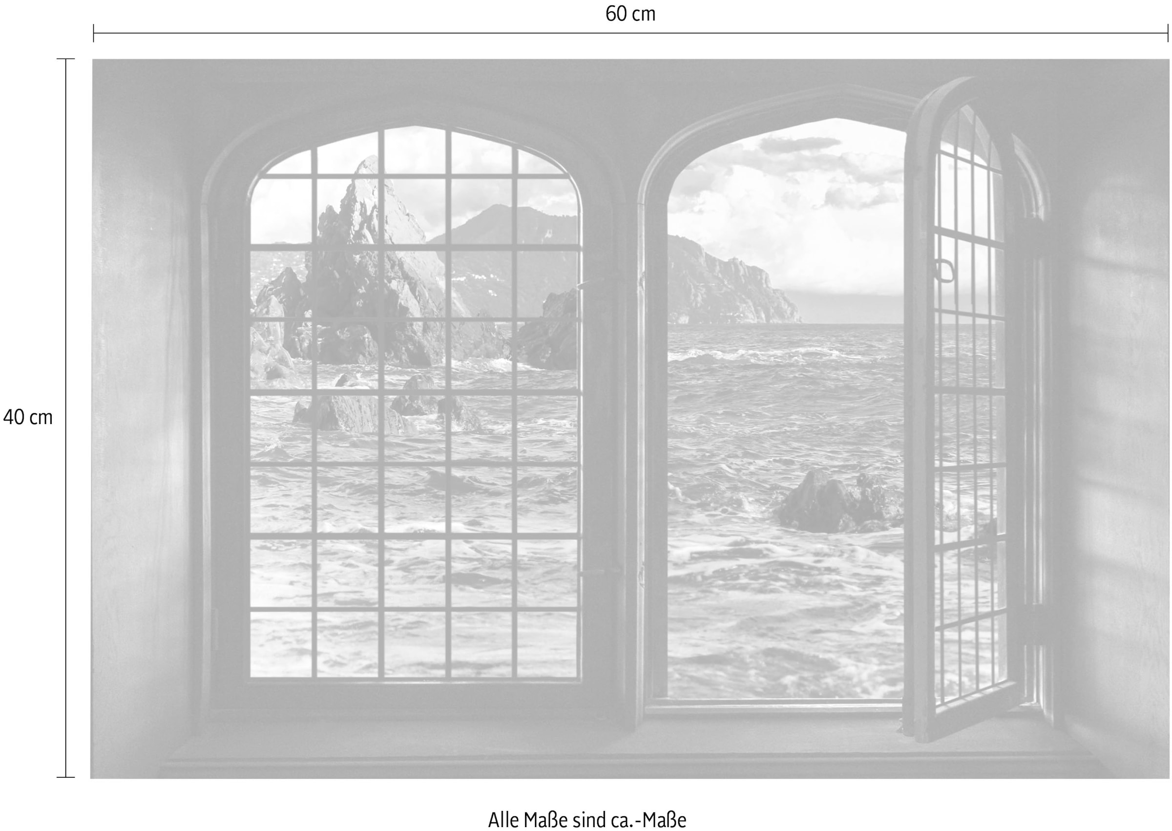 queence Wandsticker »Meer« Wandsticker, Wandbild, selbstklebend, 3D, Fenster