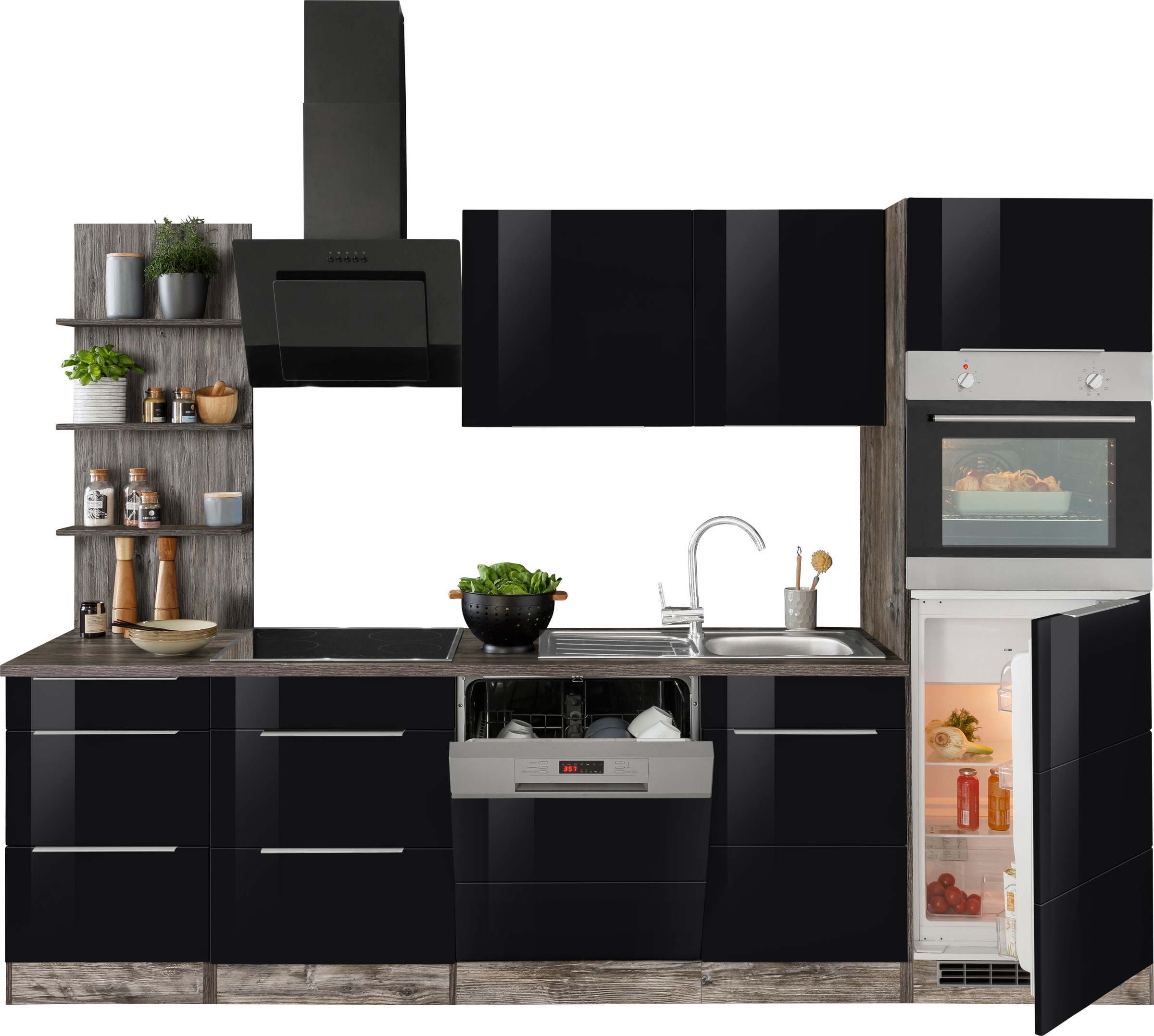 HELD MÖBEL Küchenzeile »Brindisi«, mit E-Geräten, Breite 280 cm online bei  OTTO | Küchenzeilen mit Geräten