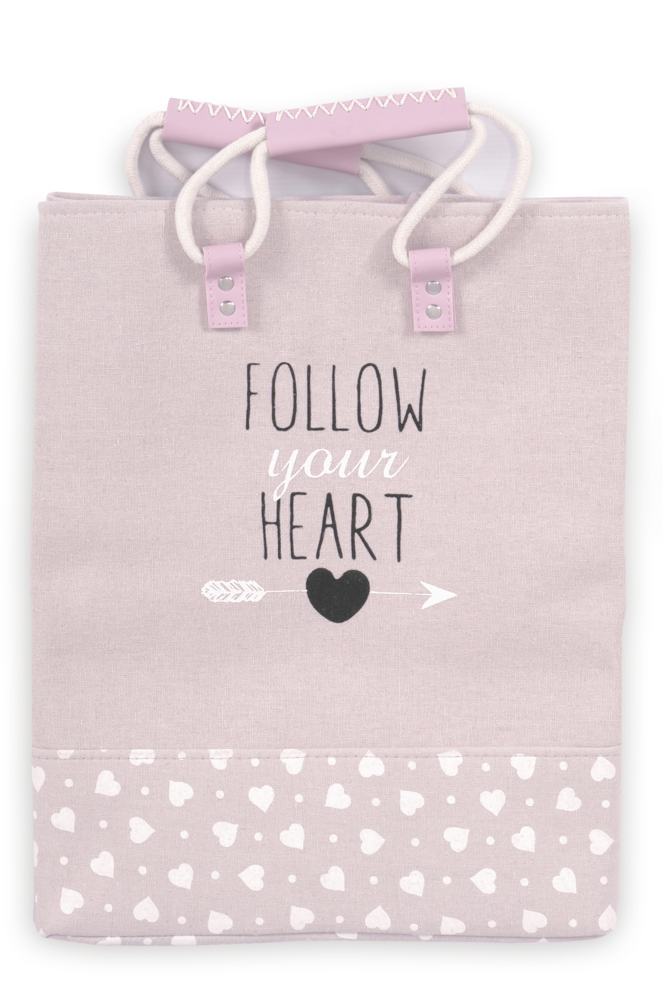 Franz Müller Flechtwaren Wäschebox »Follow your Heart«, quadratisch