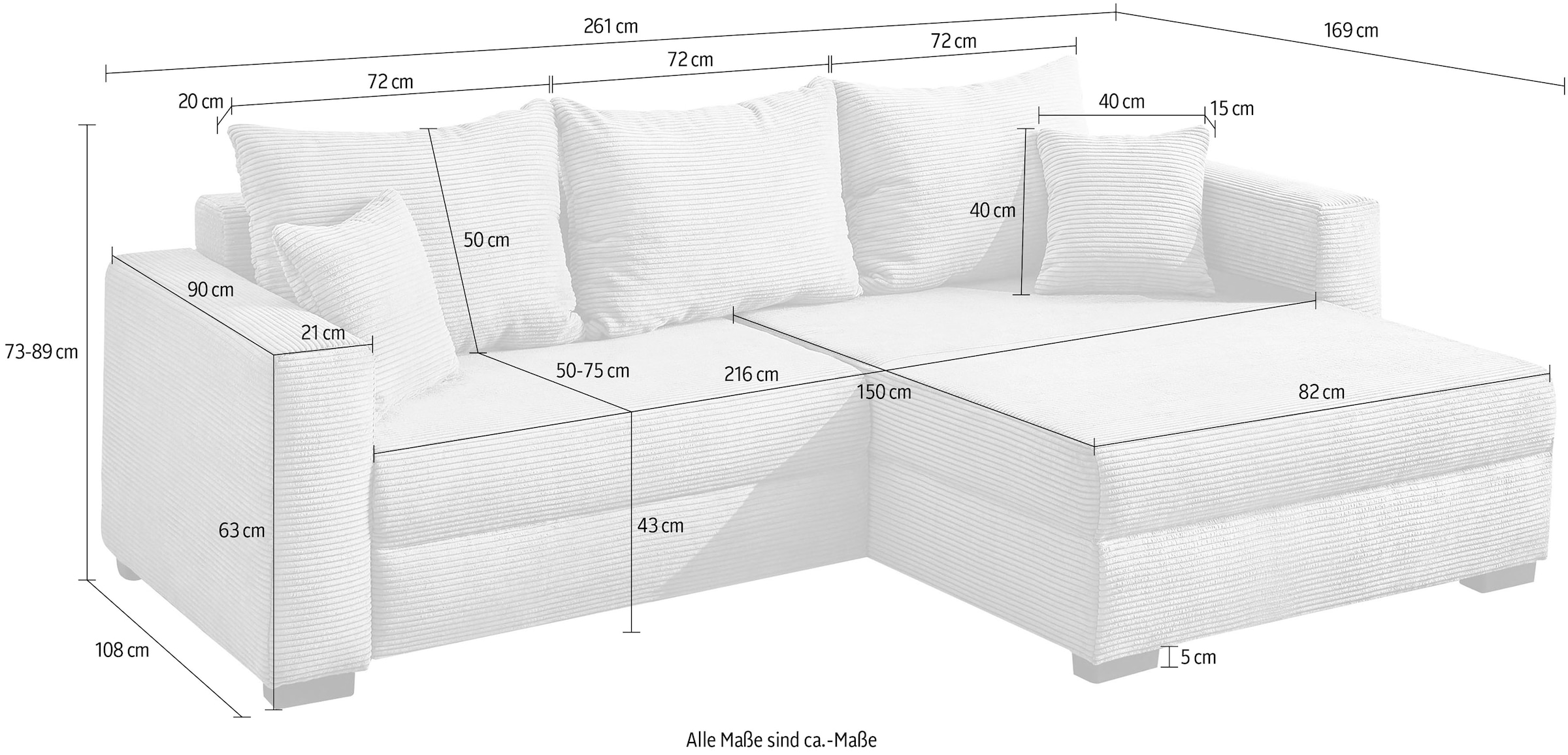 Jockenhöfer Gruppe Ecksofa »Elmau«, inklusive Bettfunktion,Bettkasten, L oder XL-Ottomane