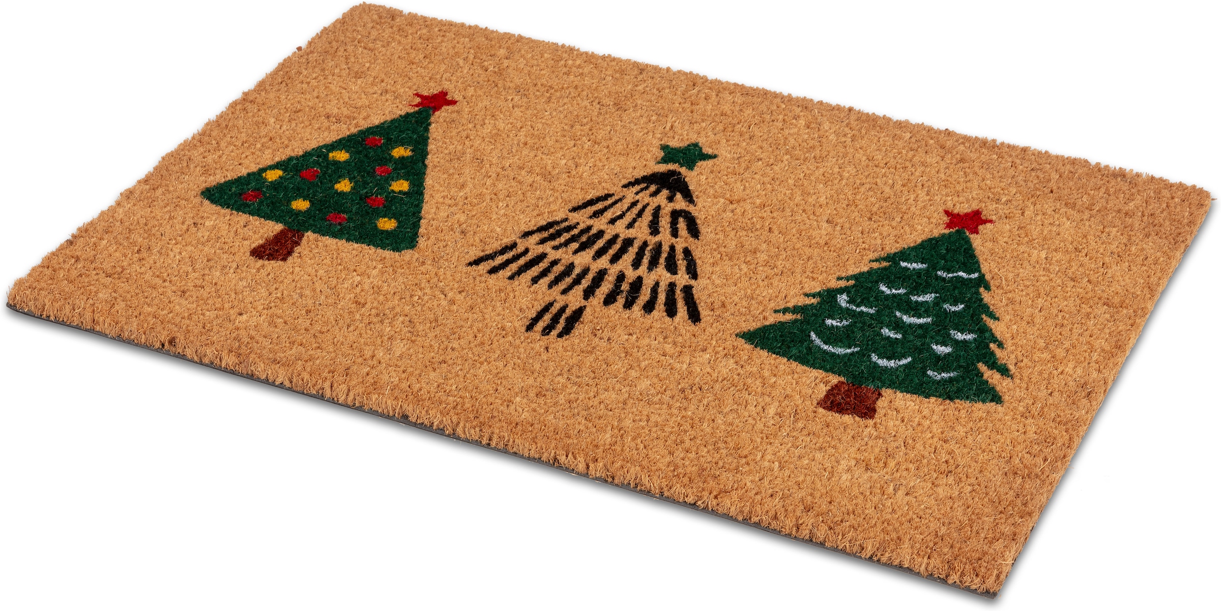 ASTRA Fußmatte »Kokosvelours  Tannenbäume  40x60« rechteckig 1,4 mm Höhe Kokos, Natürliches Material, Tannenbaum, Weihnachten