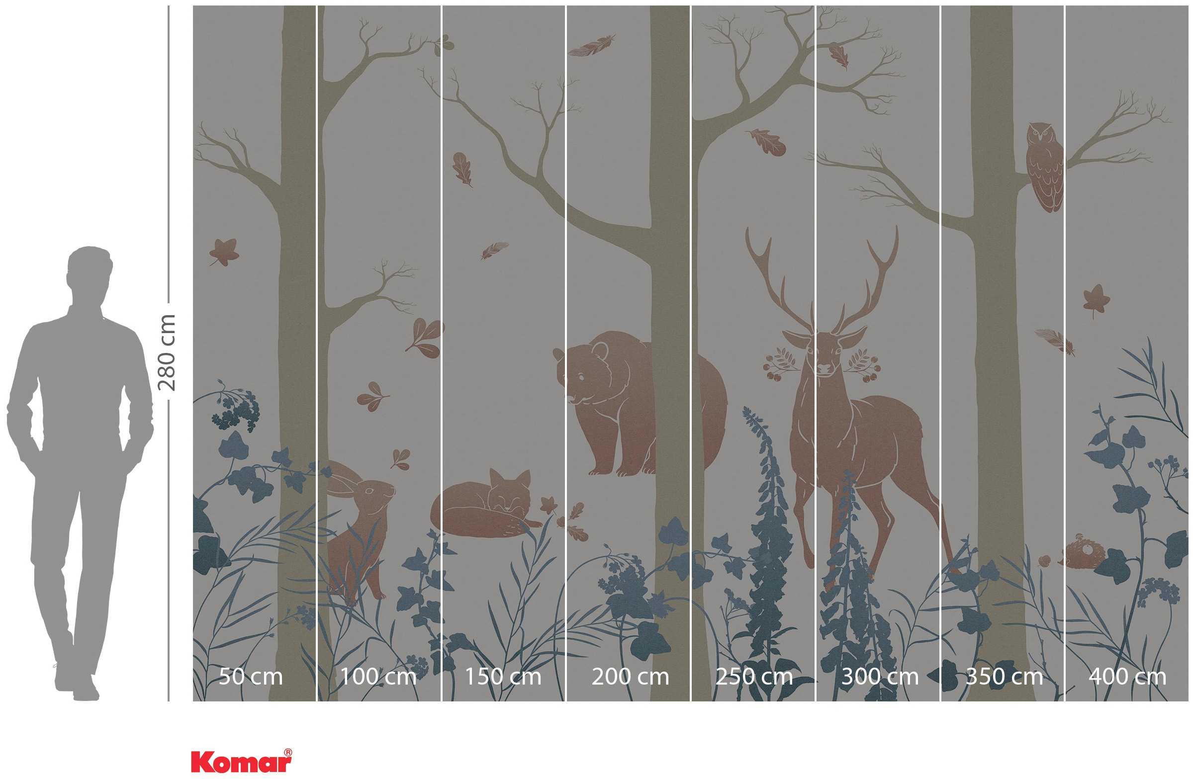 Komar Vliestapete »Forest Animals«, 400x280 cm (Breite x Höhe)