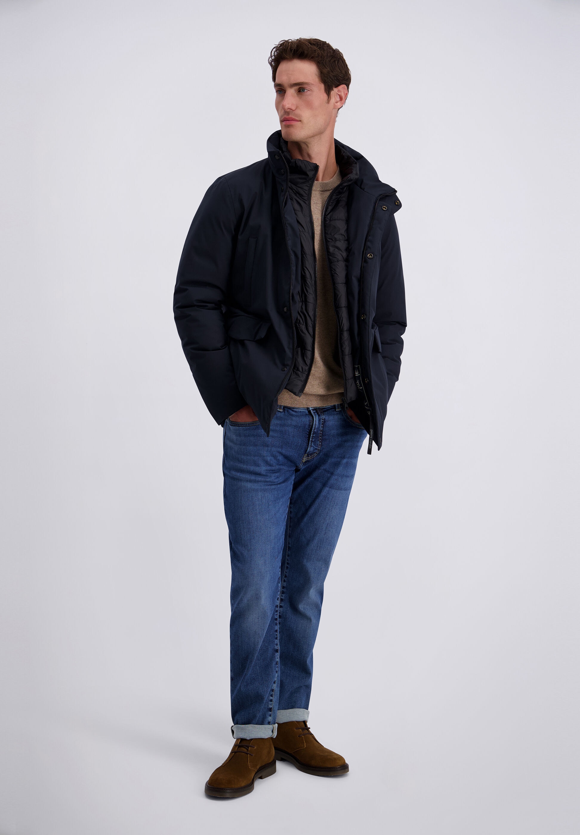 Pierre Cardin Blouson »Pierre Cardin Jacke« ohne Kapuze mit Wasserabweisenden Reißverschlüssen